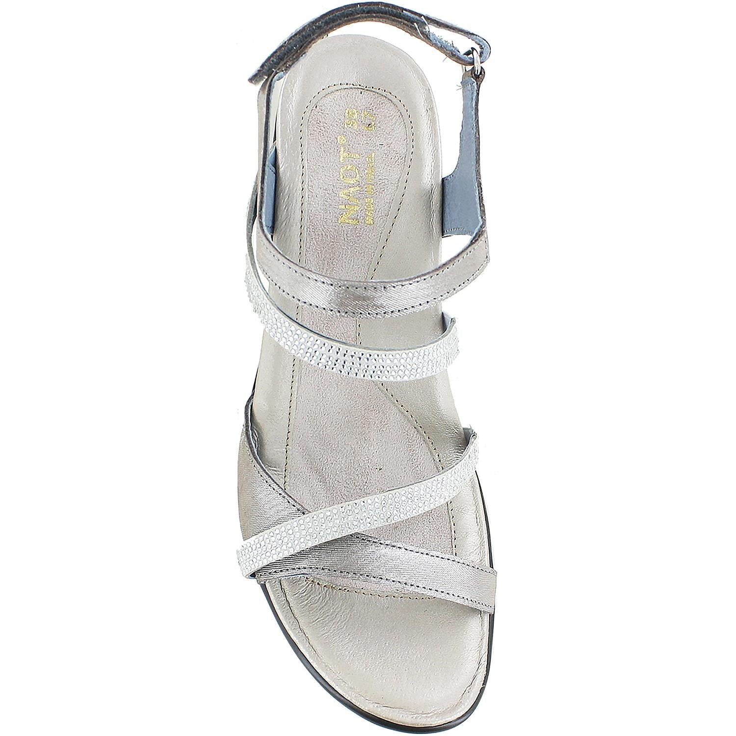 Naot Innovate Women's Dress Sandals Silver Threads Leather