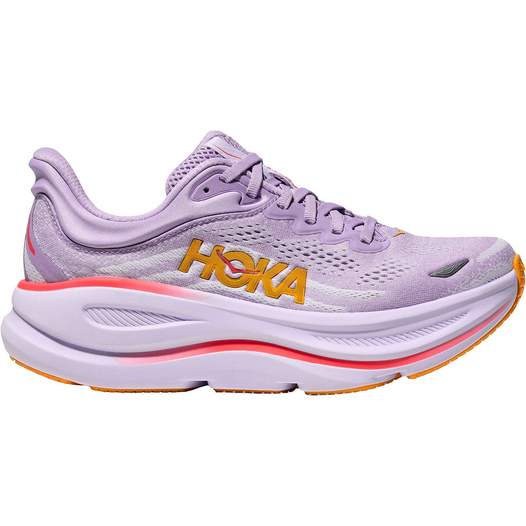Hoka Bondi 9 (Neutral Support) Women's Athletic Shoes Aster Flower/Starlight Glow Mesh