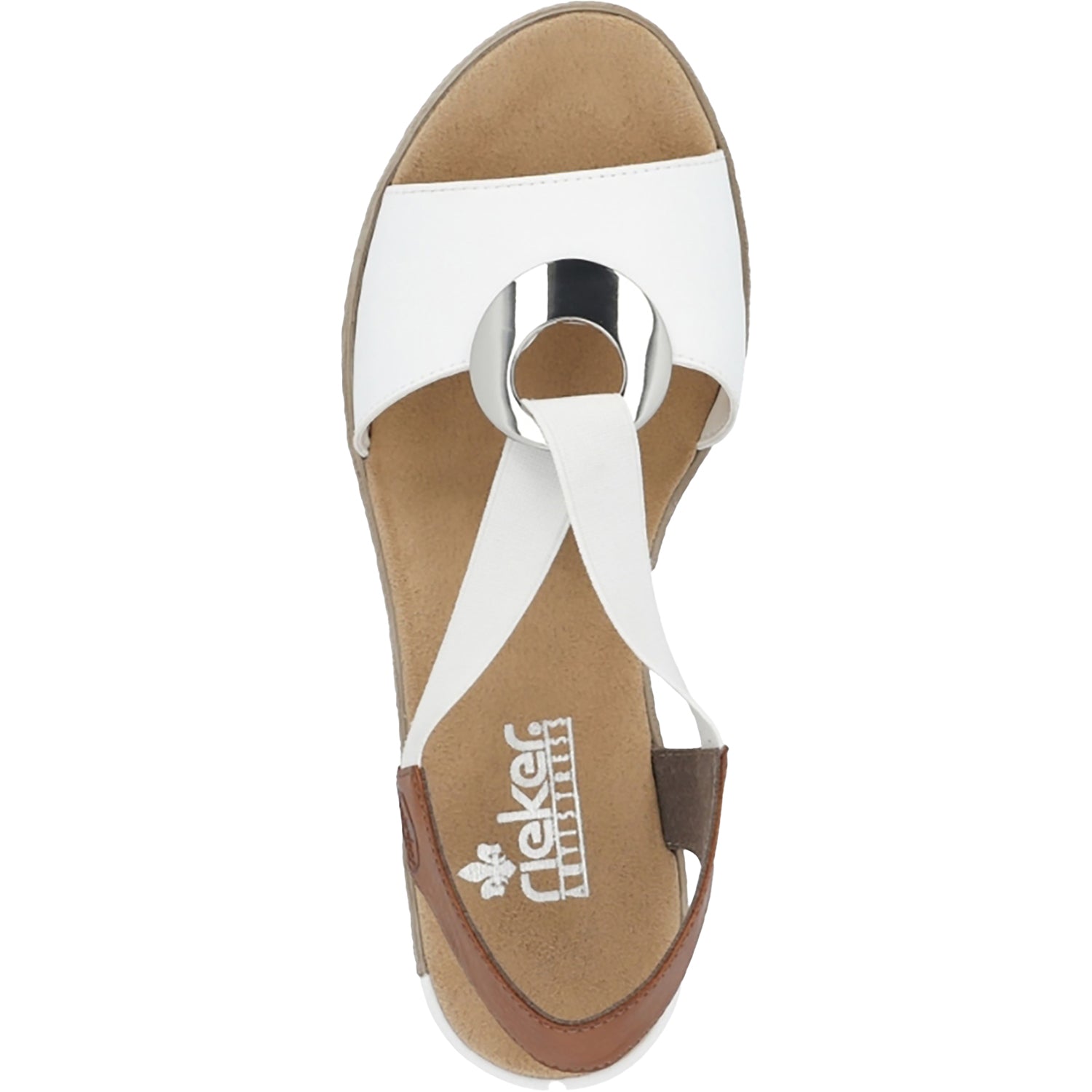 Rieker 624H6-81 Fanni Women's Wedge Sandals Weiss/Cayenne Alabama/Eagle Synthetic