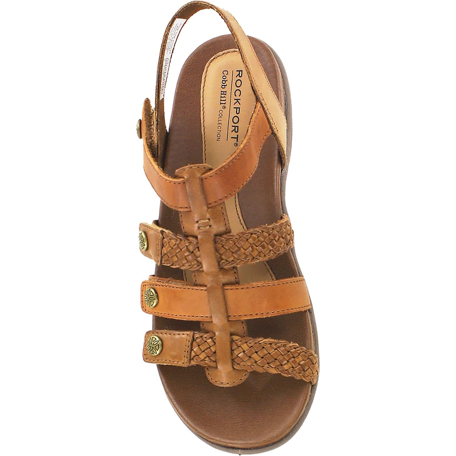 Rockport Cobb Hill Rubey T-Strap Women's Sandal Tan Multi Leather