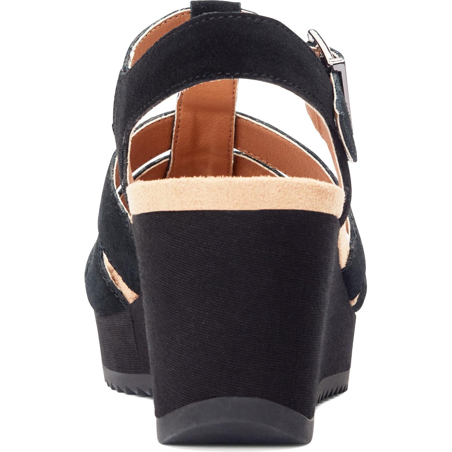 Vionic Tawny Women's Wedge Heel Sandals Black Suede