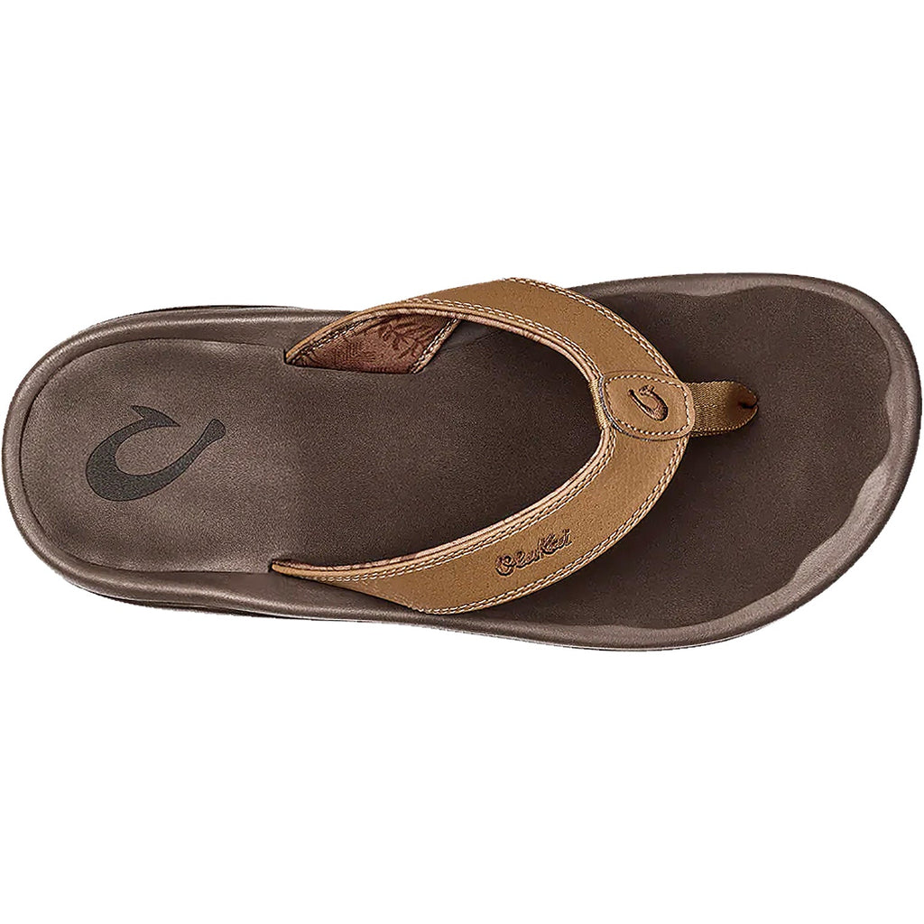 OluKai Ohana Men's Beach Sandals Tan/Dark Java Synthetic
