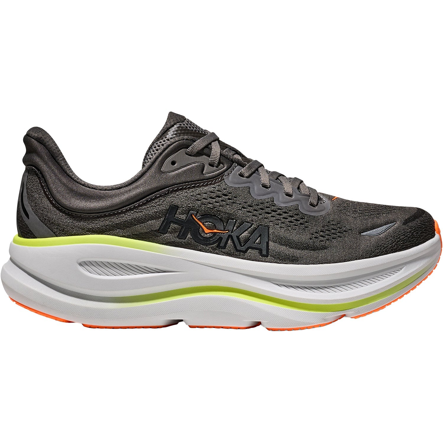 Hoka Bondi 9 (Neutral Support) Men's Running Shoes Asphalt Grey/Gravel Mesh