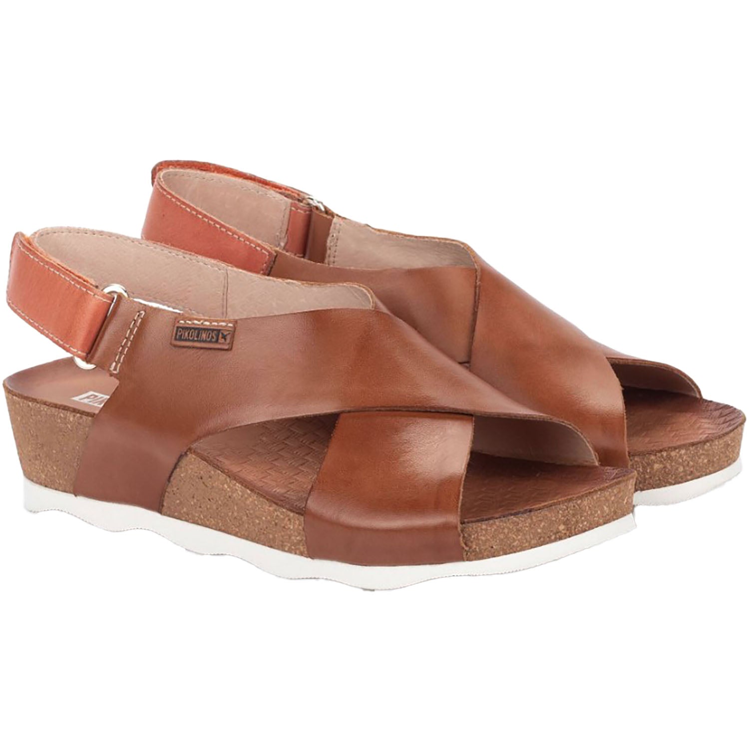 Pikolinos Mahon W9E-0912 Women's Wedge Sandals Brandy Leather