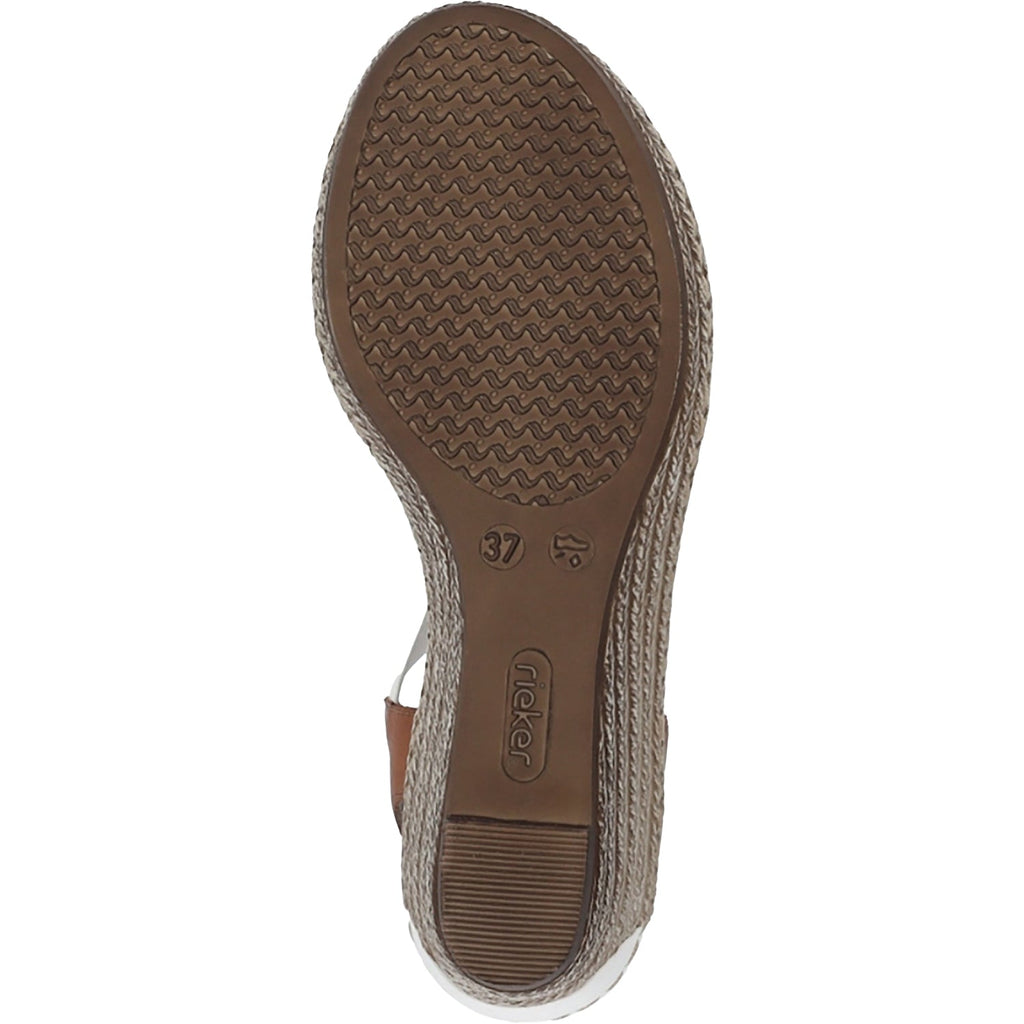 Rieker 624H6-81 Fanni Women's Wedge Sandals Weiss/Cayenne Alabama/Eagle Synthetic