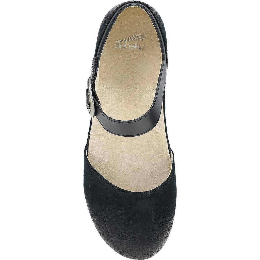 Dansko Mae Women's Mary Janes Traditional Black Burnished Suede