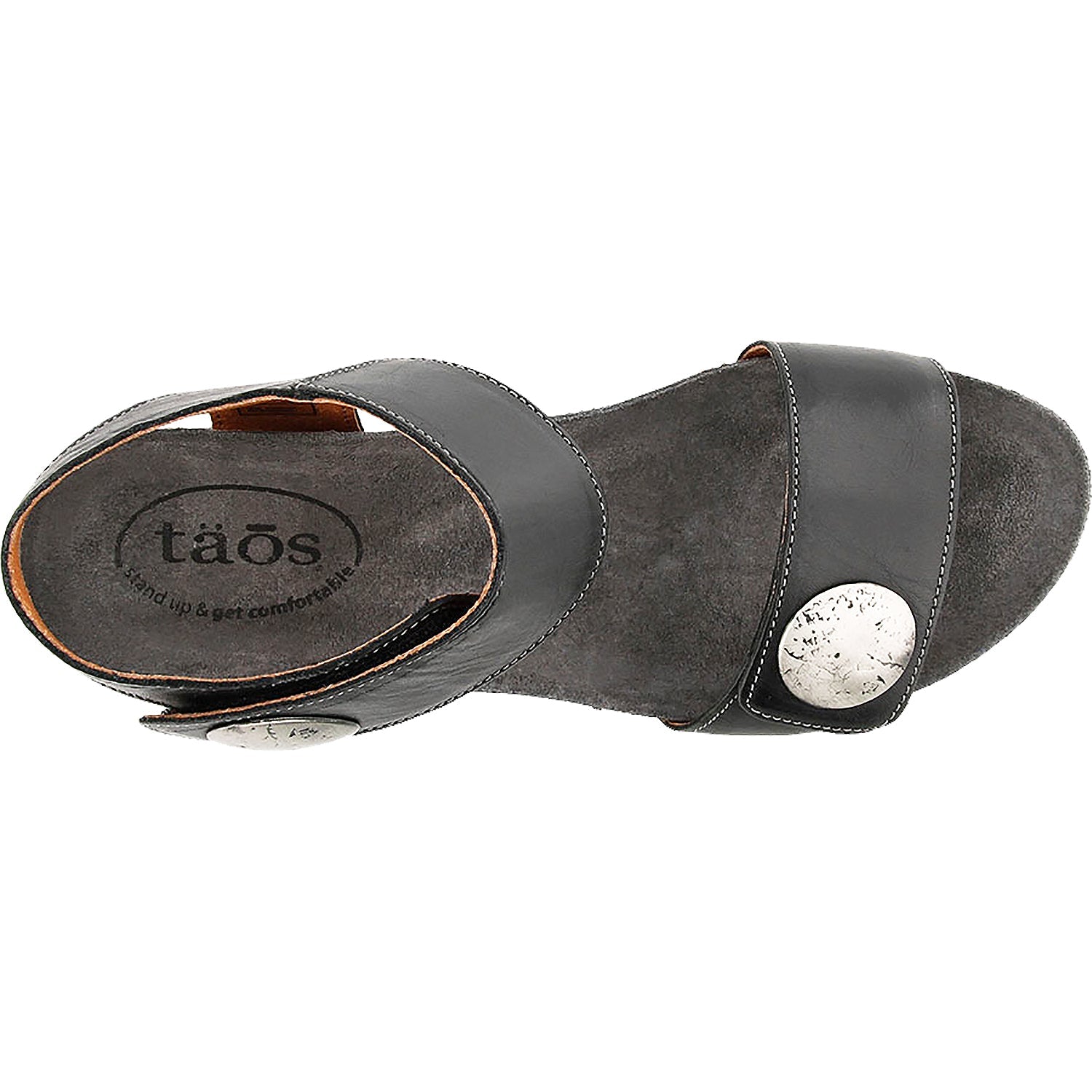 Taos Carousel 3 Women's Wedge Heel Sandals Black Leather