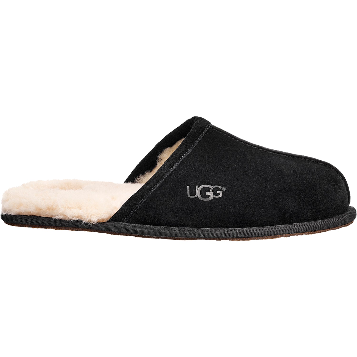 UGG Scuff Men's Black Sheepskin Slippers Black Suede