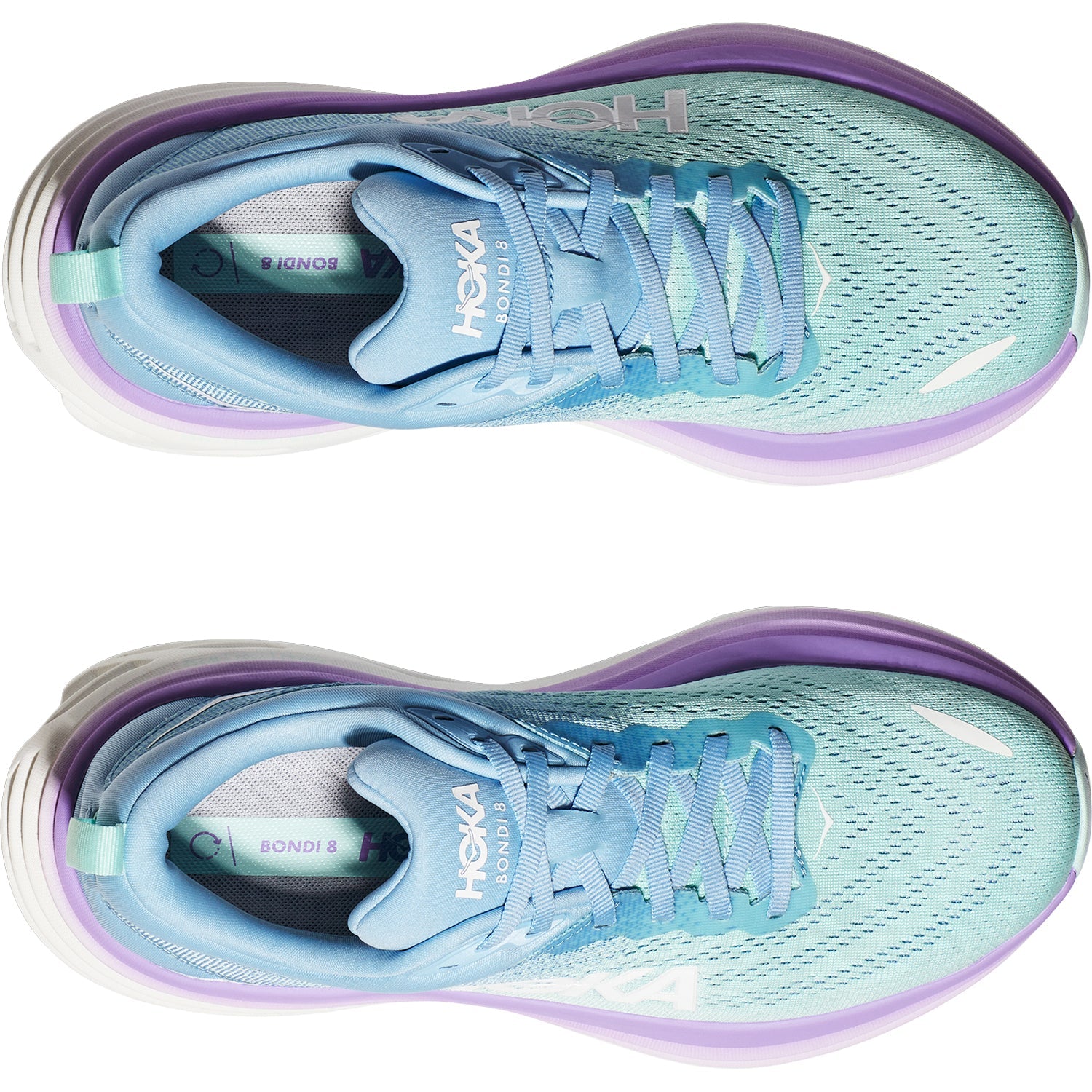 Hoka Bondi 8 (Neutral Support) Women's Running Shoes Airy Blue/Sunlit Ocean Mesh