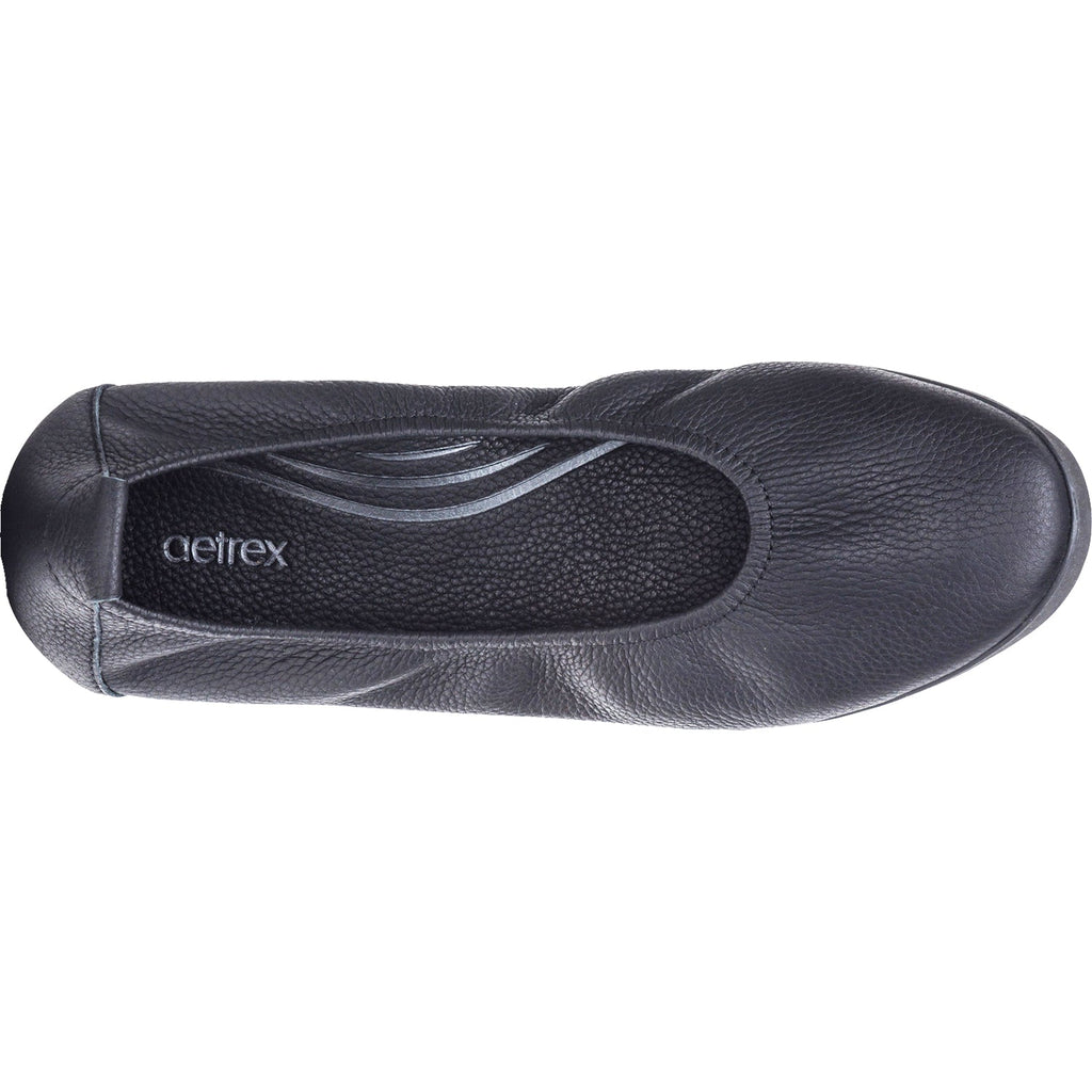 Aetrex Brianna Women's Slip On Shoes Black Leather