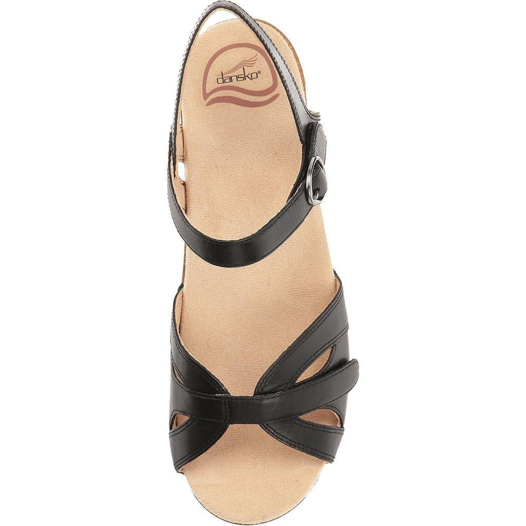 Dansko Season Women's Backstrap Sandals Black Full Grain Leather