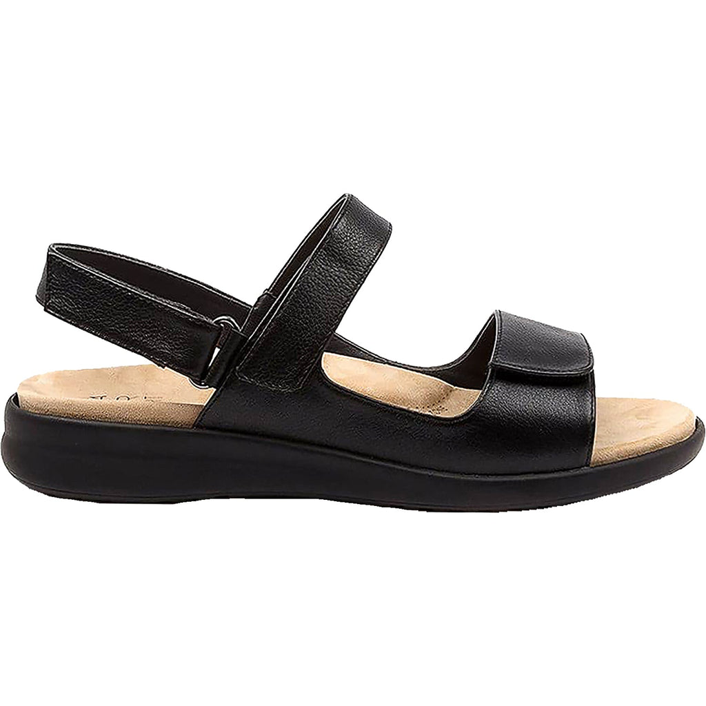Ziera Benji Women's Backstrap Sandals Black Leather