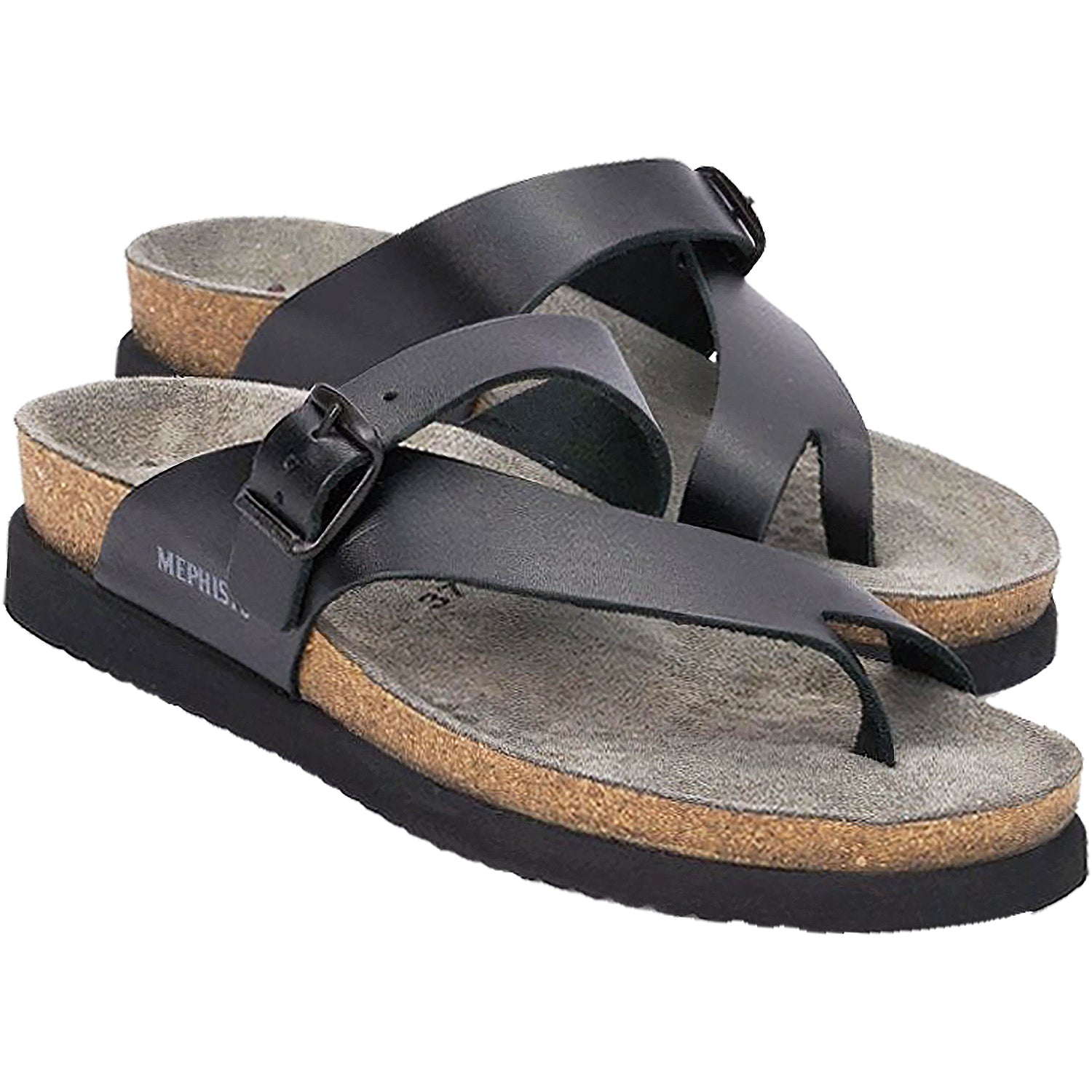 Mephisto Helen Women's Flip Flopss Sandals Black Waxy Leather