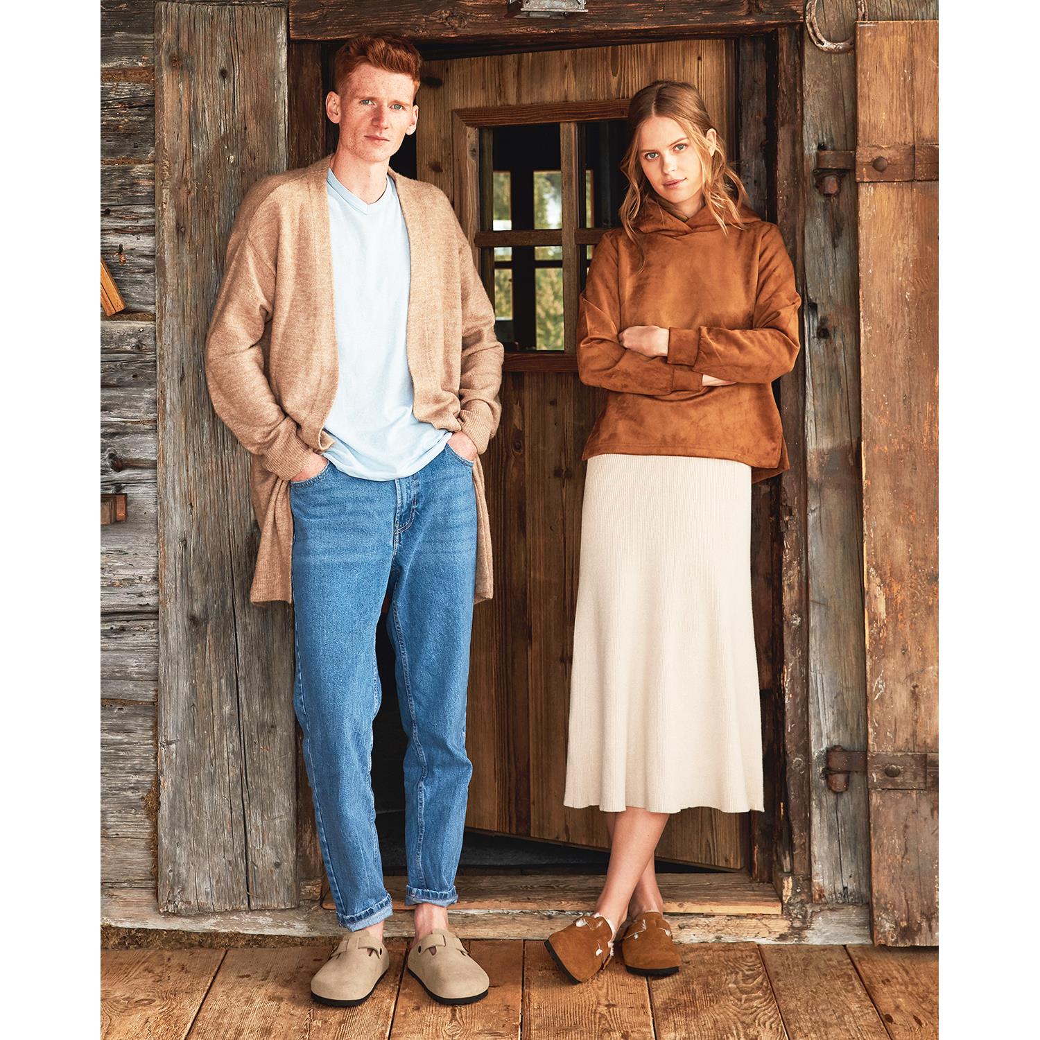 Birkenstock Boston Shearling / Natural Shearling Unisex Shearling Clogs Mink Suede