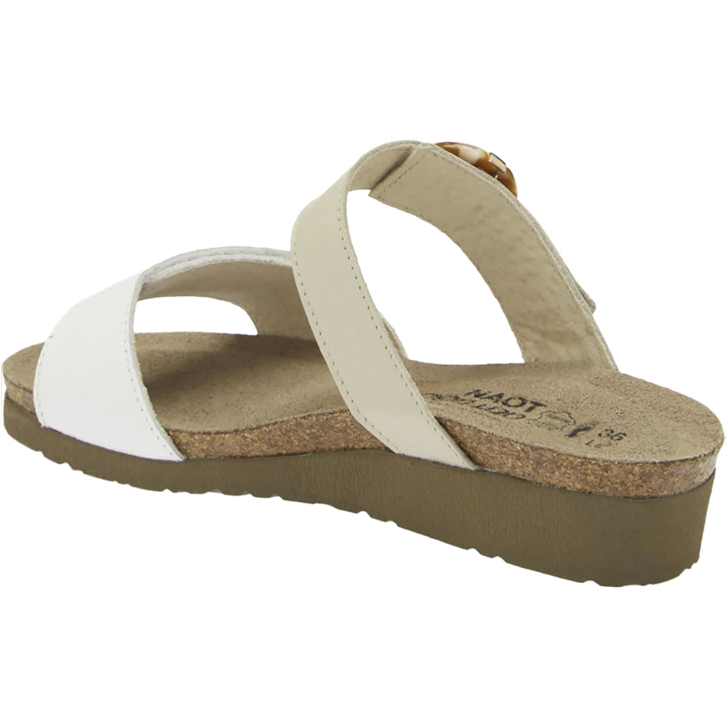 Naot Anabel Women's Slide Sandals Soft White Leather/Soft Ivory Leather