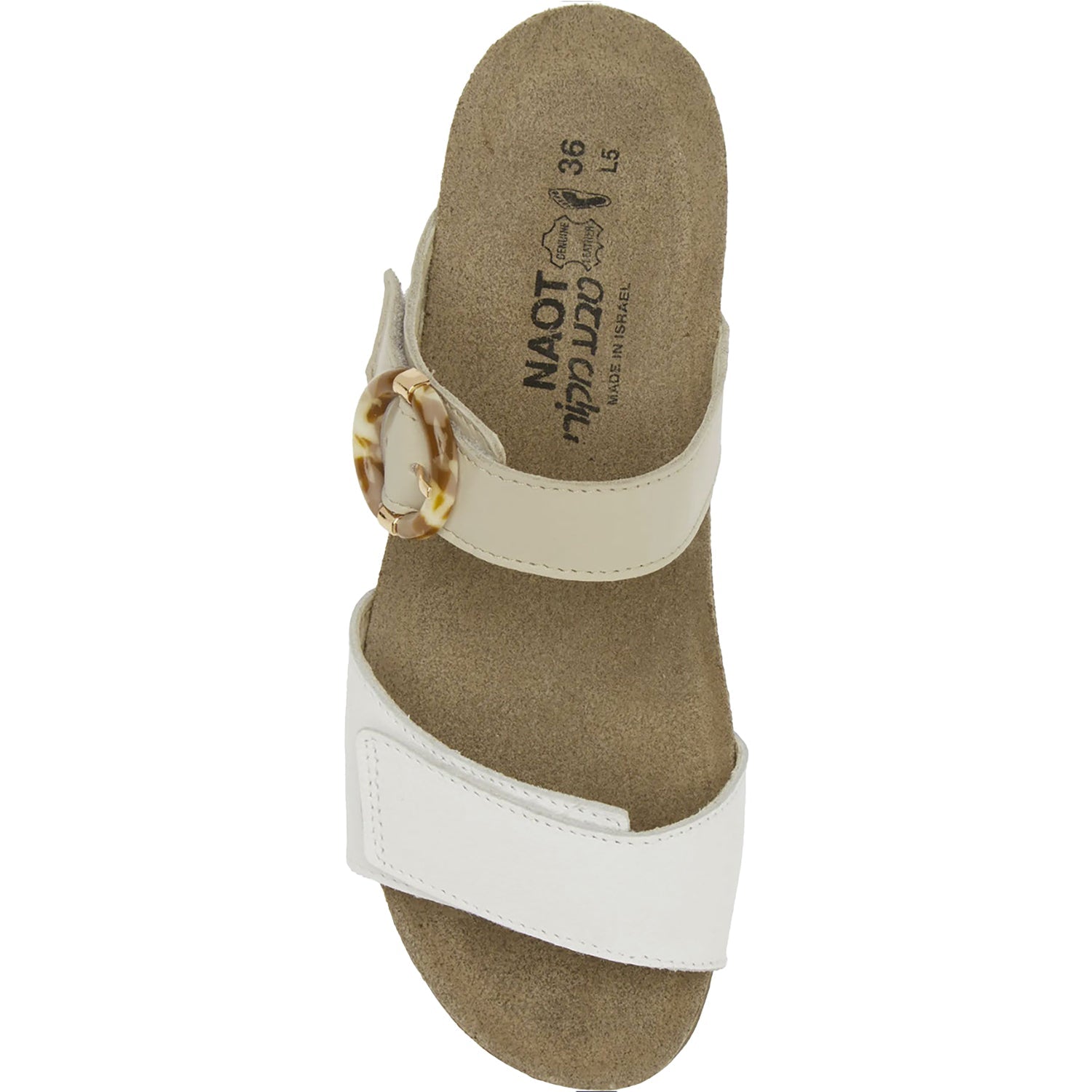 Naot Anabel Women's Slide Sandals Soft White Leather/Soft Ivory Leather