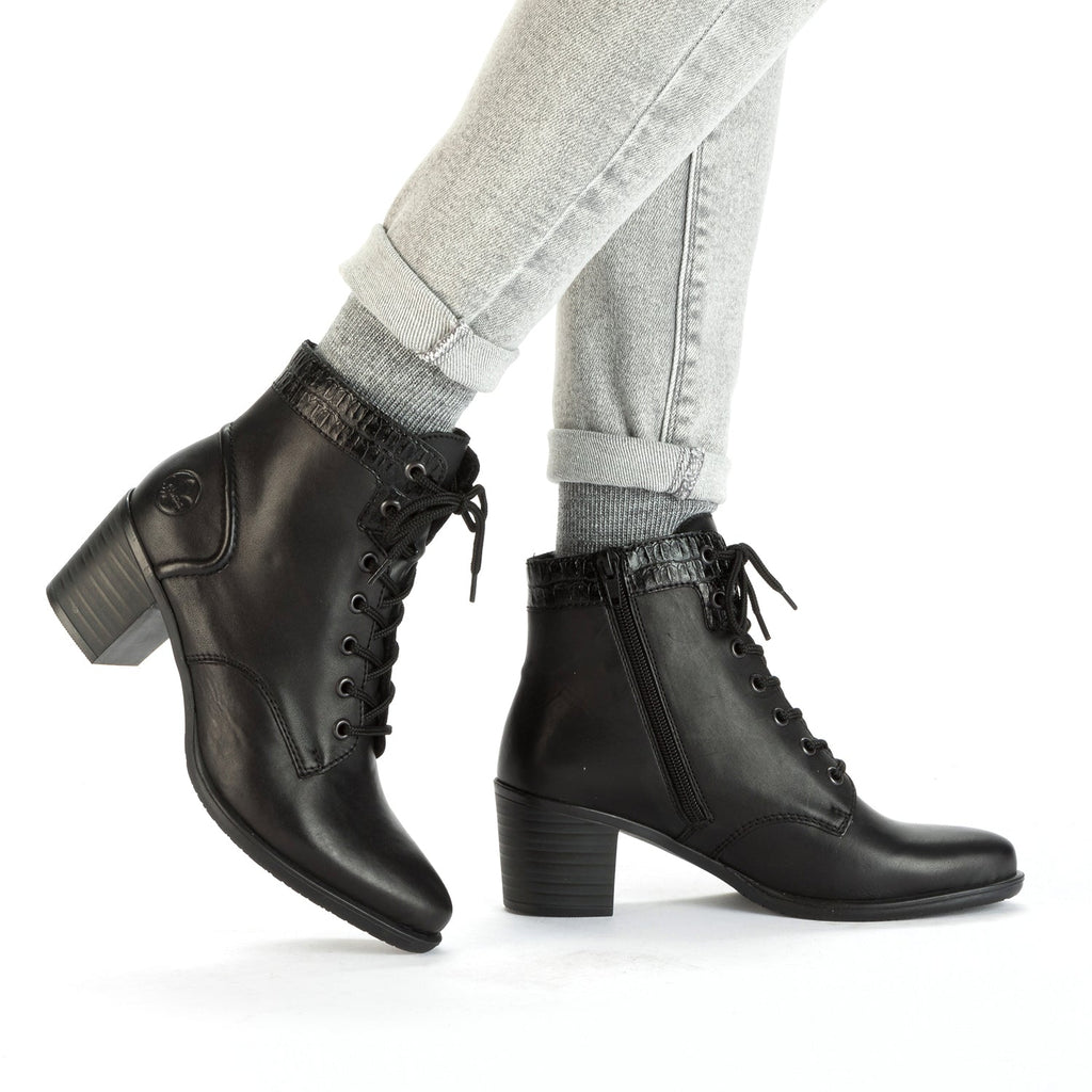 Rieker Y2040-00 Ines 40 Women's Dress Boots Black Synthetic