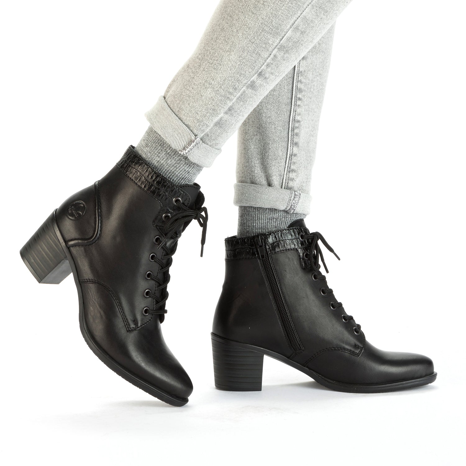 Rieker Y2040-00 Ines 40 Women's Dress Boots Black Synthetic