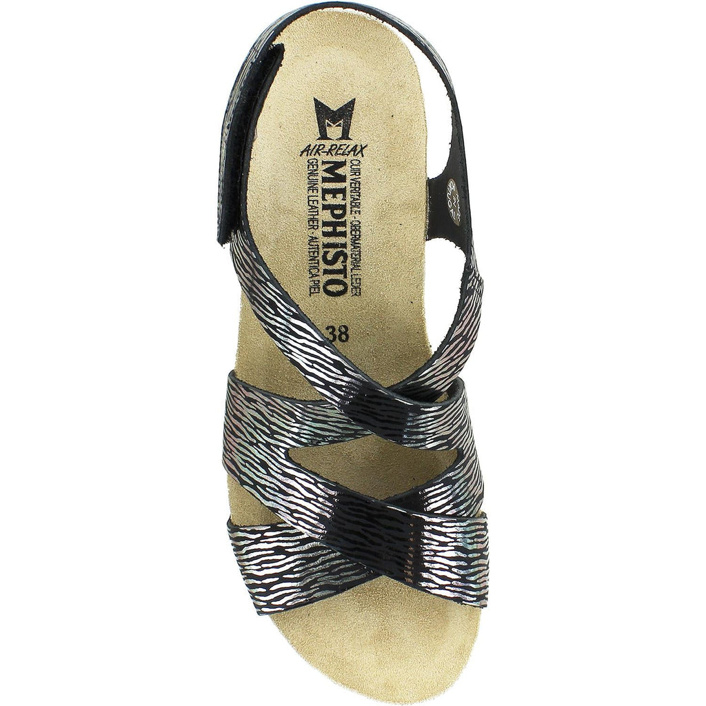 Mephisto Lyla Women's Wedge Heel Sandals Black Zebra Leather