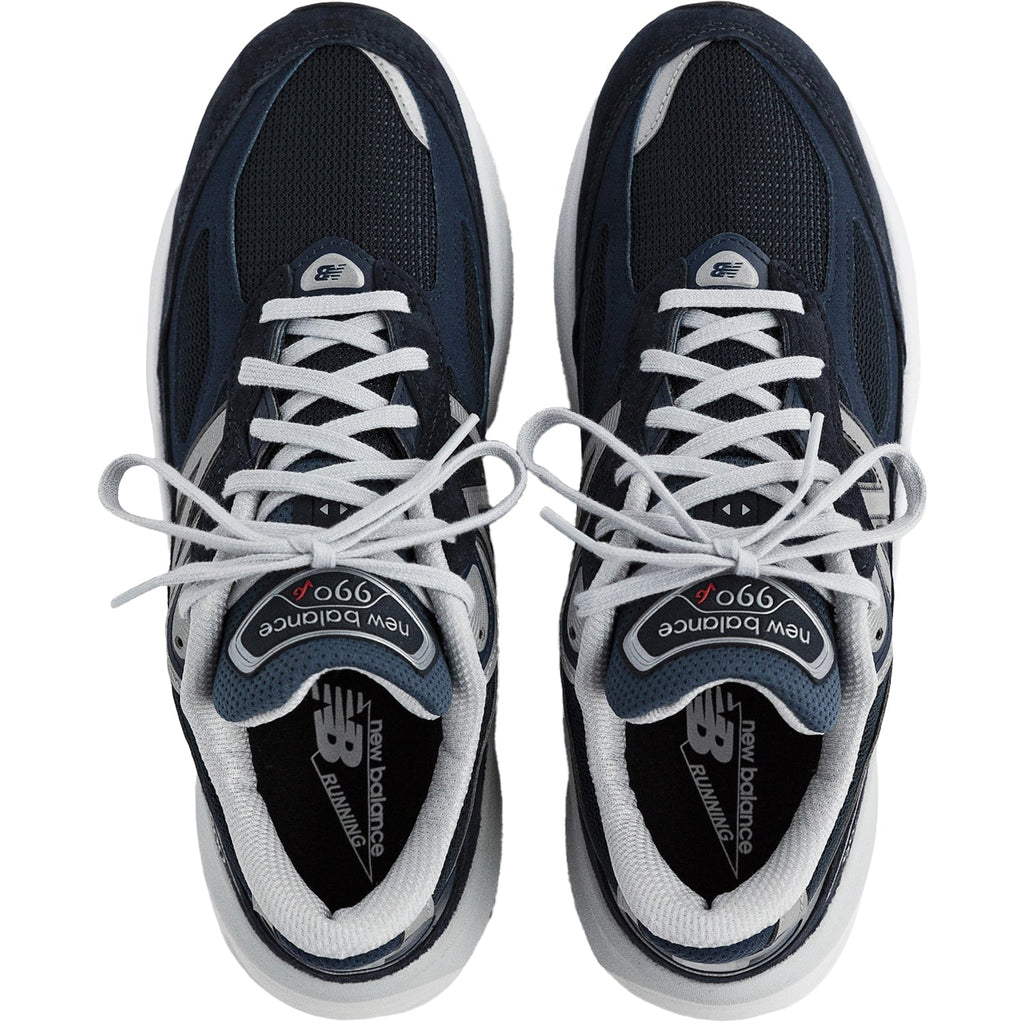 New Balance W990NV6 - Made in USA Women's Running Shoes Navy/White Mesh