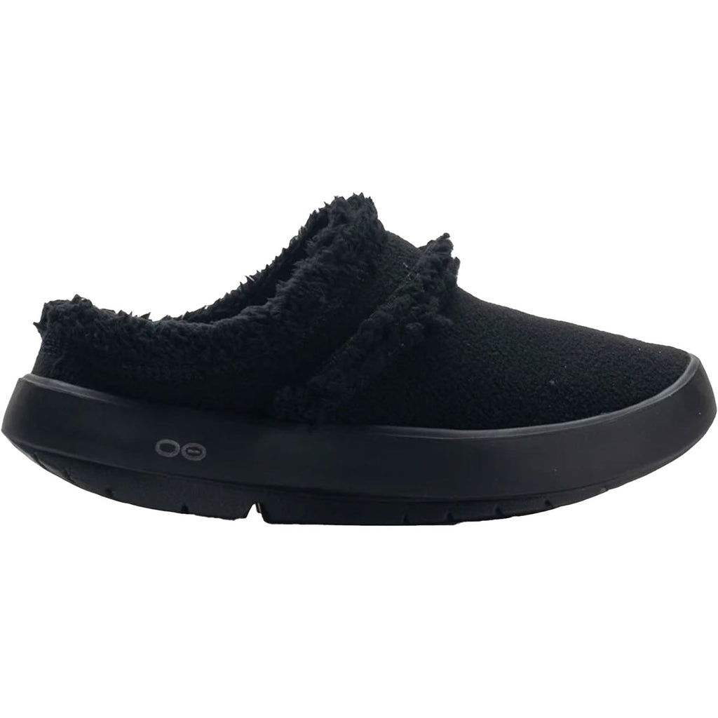 OOFOS OOcoozie Mule Women's Slippers Black Vegan Sherpa
