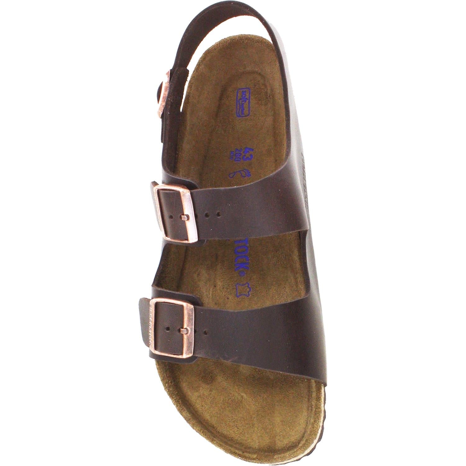 Birkenstock Milano Soft Footbed Unisex Brown Sandals Brown Amalfi Leather