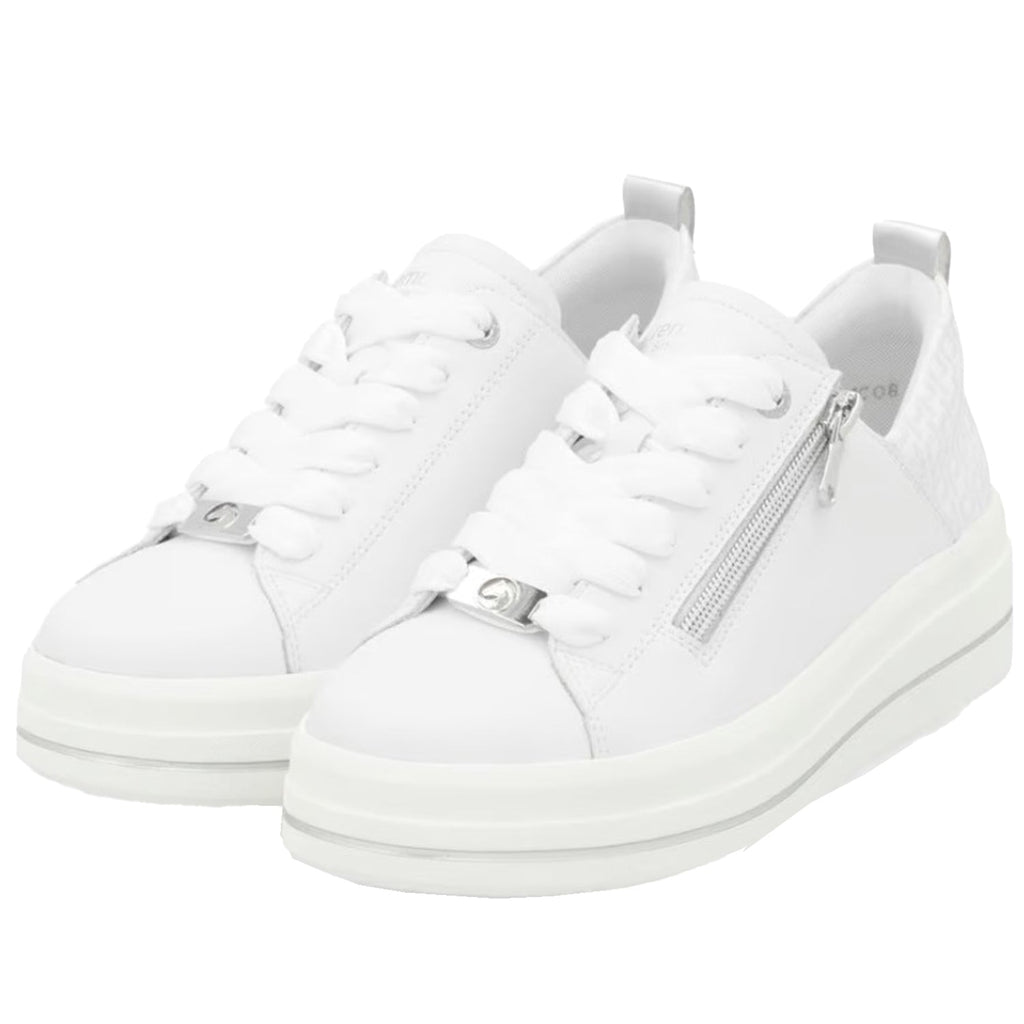 D1C08-80 Remonte DC108-80 Women's Athletic Shoes White/Silver Leather