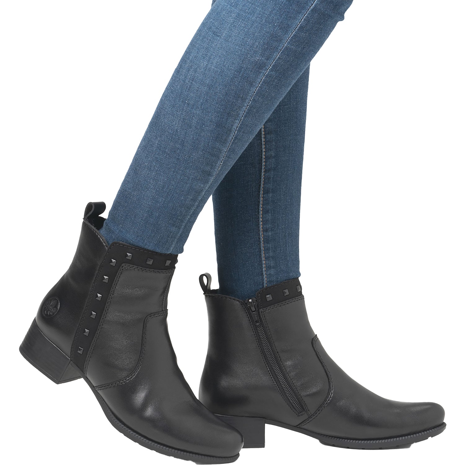 Rieker 78657-00 Women's Boots Black/Black/Black Leather