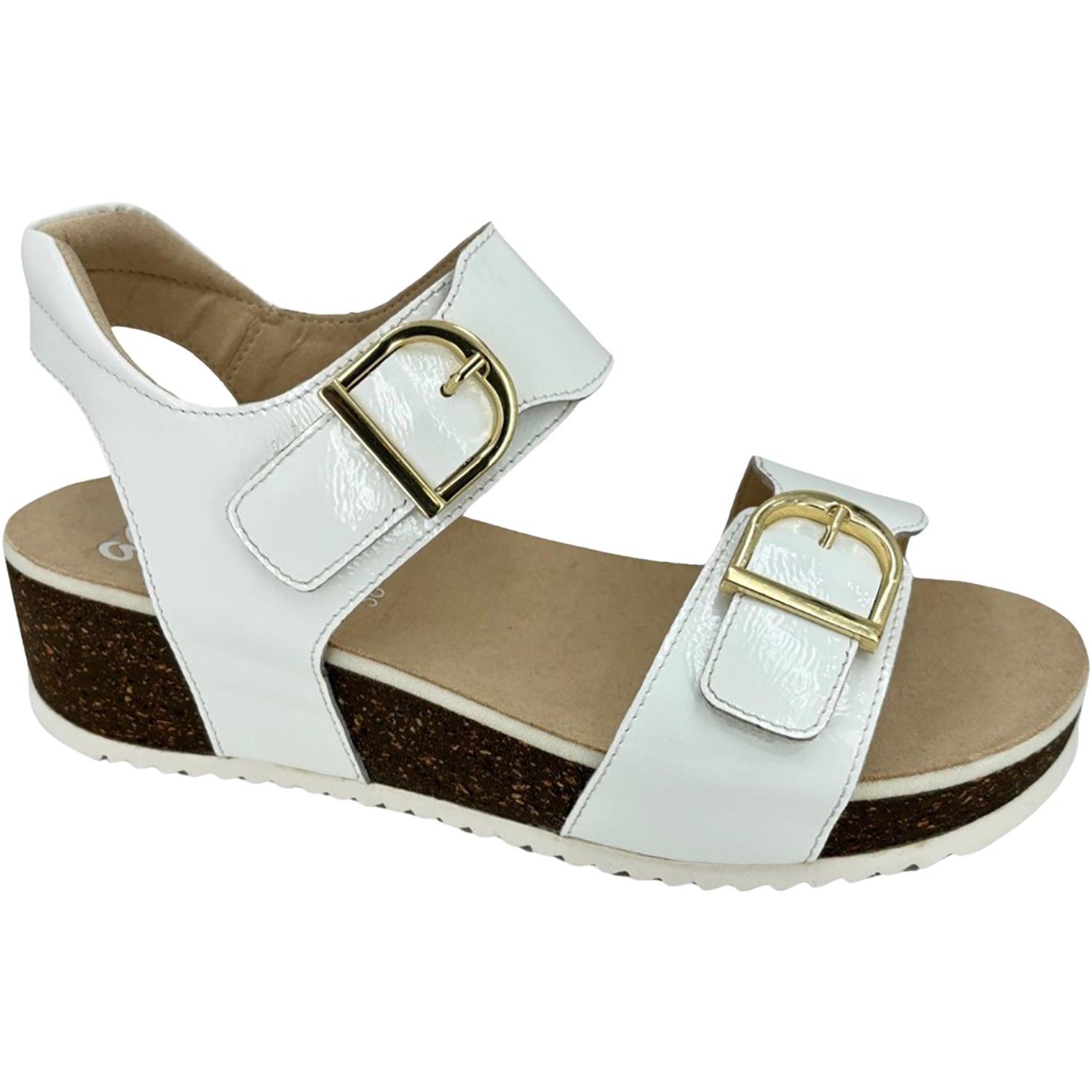 Ara Nova Women's Wedge Sandals White Patent Leather