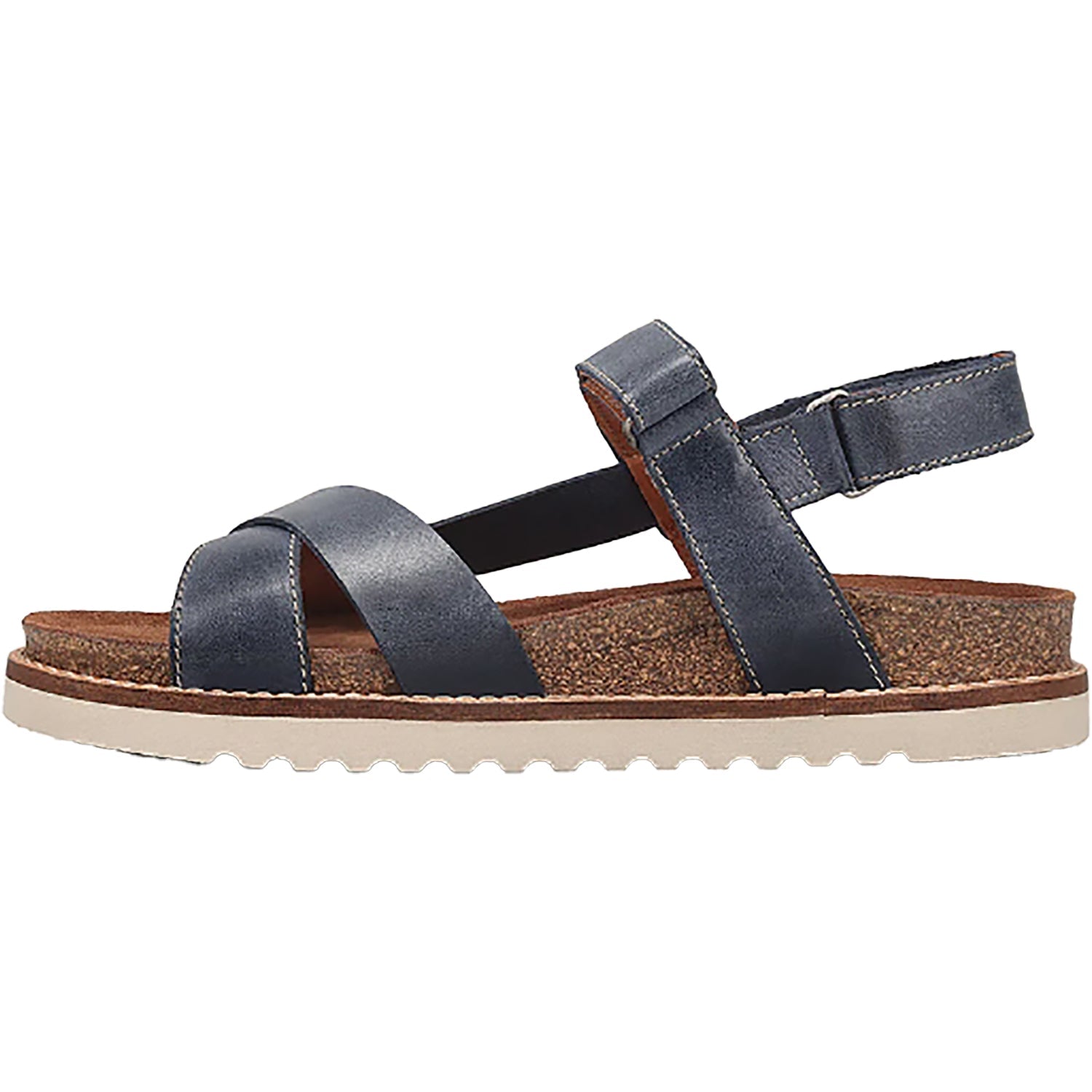 Taos Sideways Women's Ankle Strap Sandals Dark Blue Leather