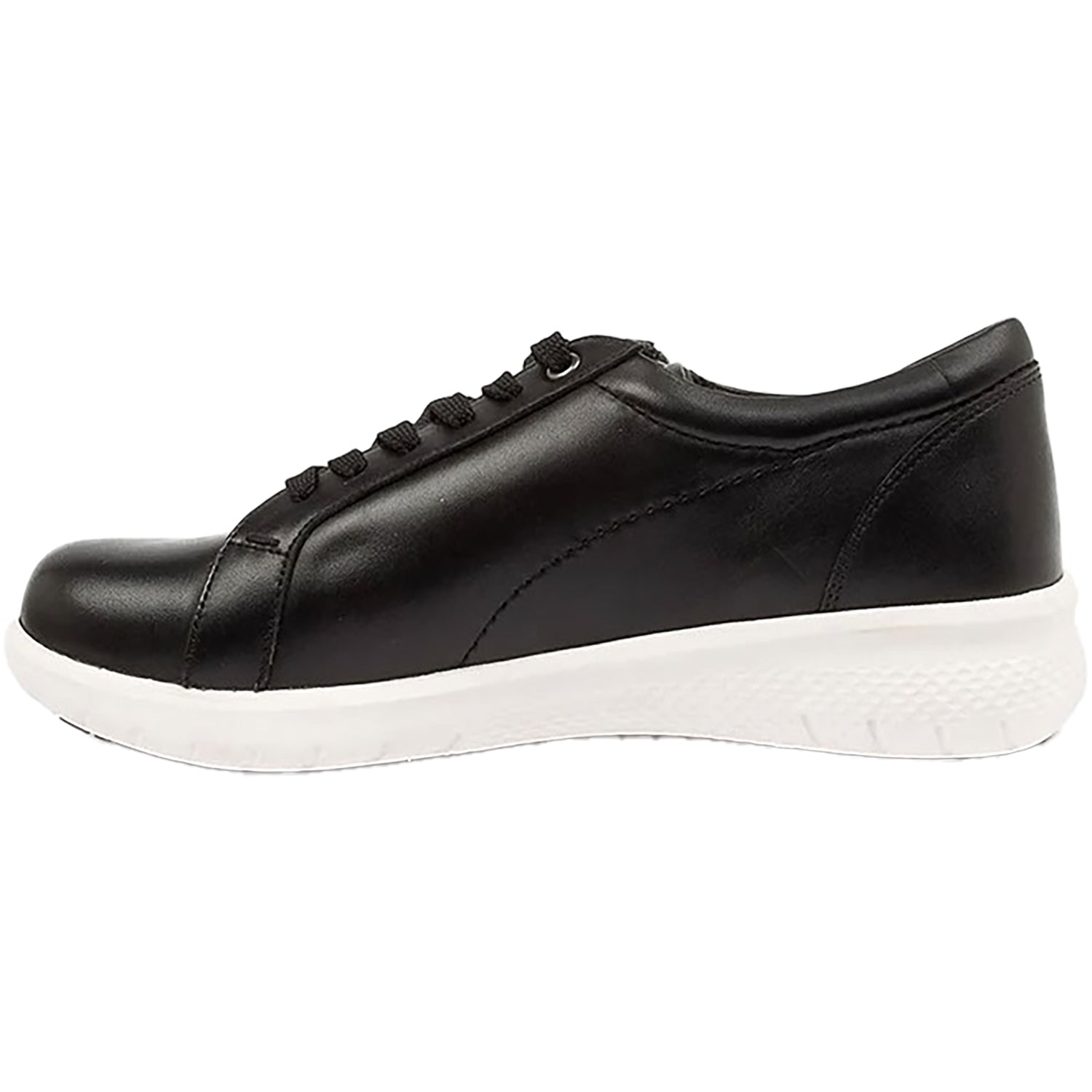 Ziera Solar with White Sole Women's Sneakers Black With White Sole Leather