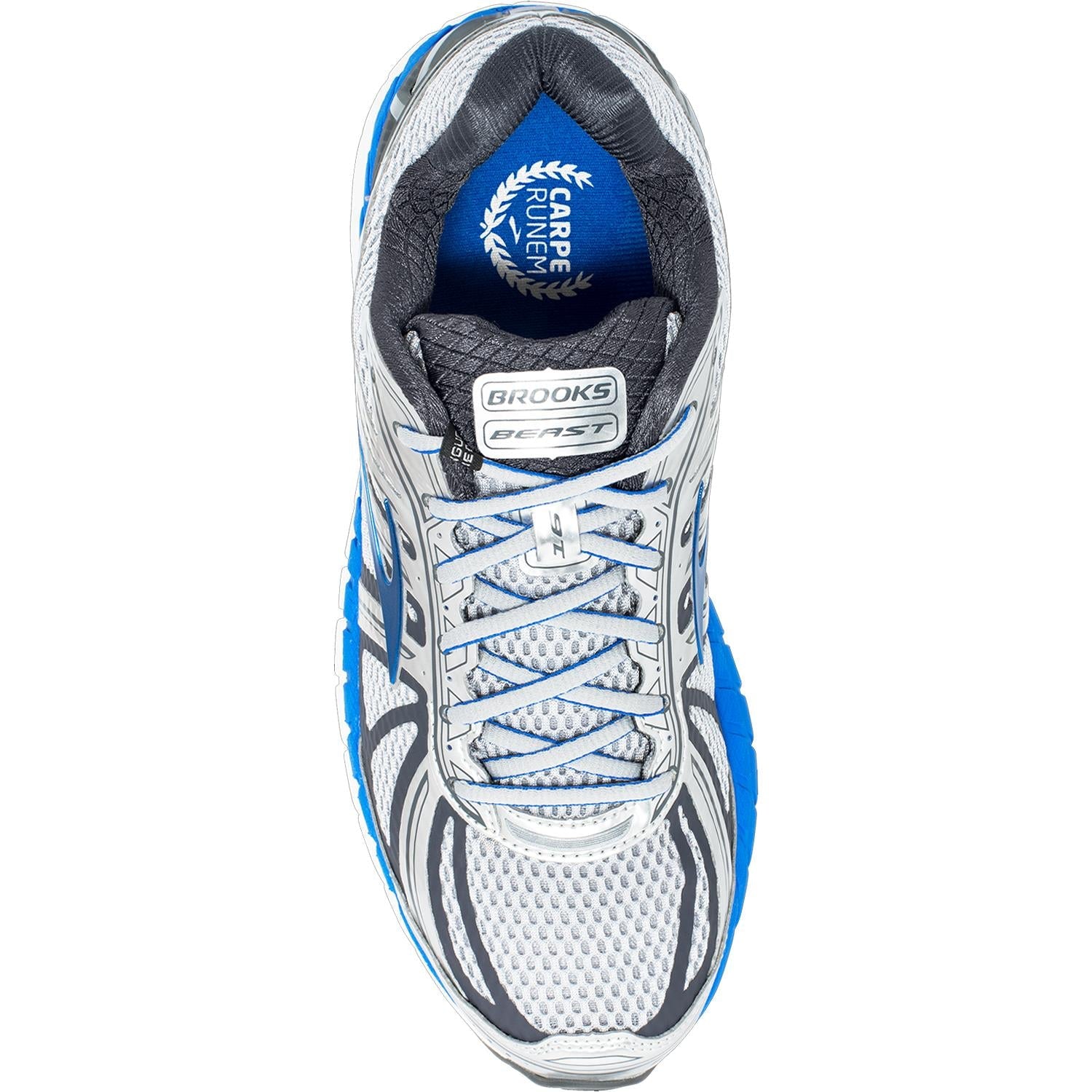 Brooks Beast 16 (Stability Support) Men's Running Shoes Silver/Electric Blue Mesh