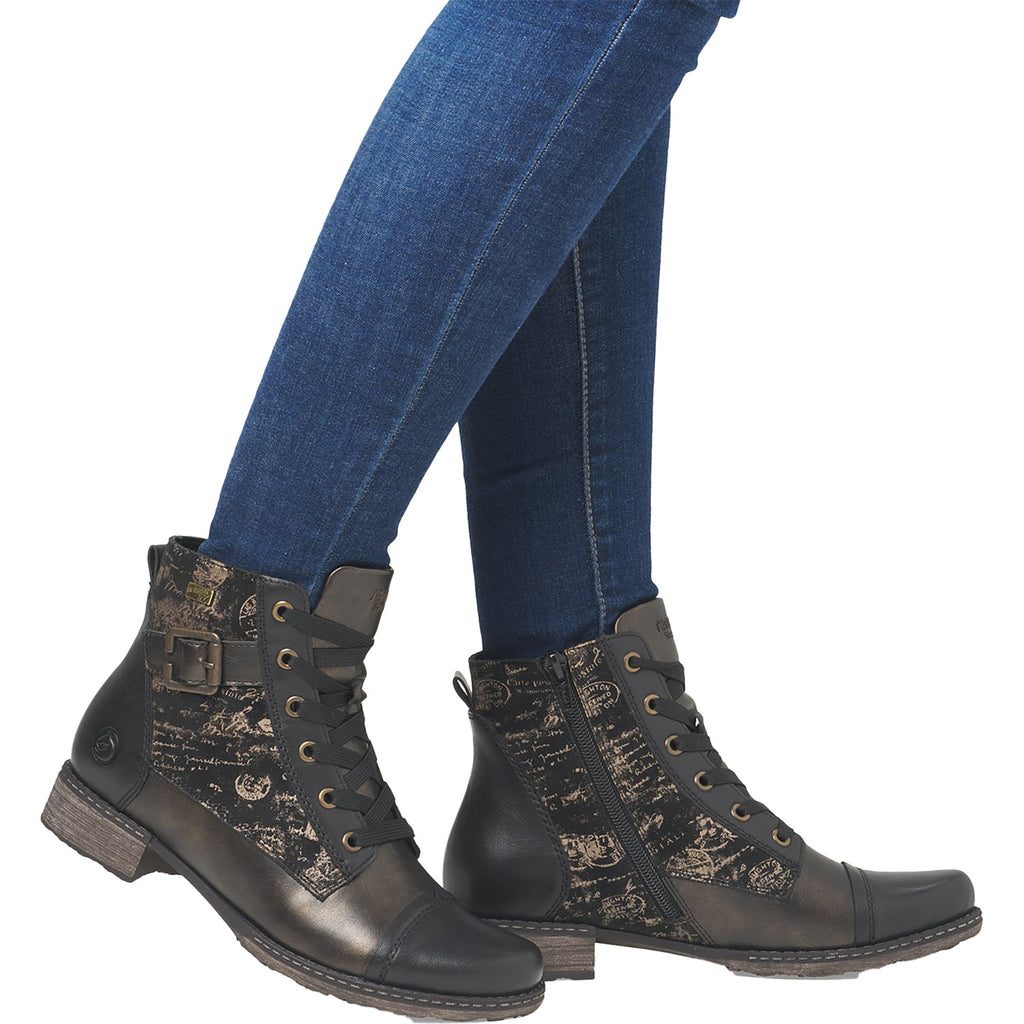 Remonte D4381-03 Women's Water Resistant Boots Schwarz/Antik/Schwarz Synthetic