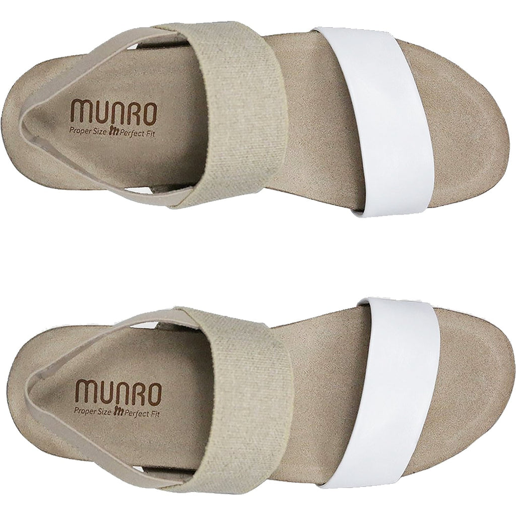 Munro Pisces Women's Wedge Sandals White/Natural Leather