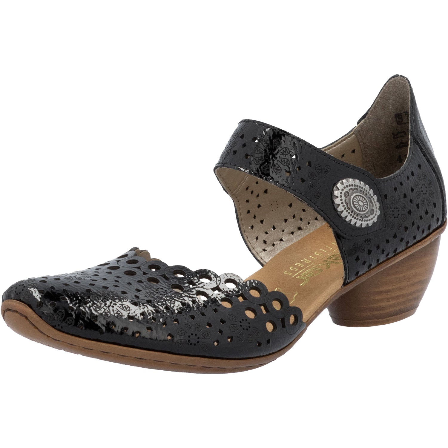 Rieker 43753-02 Mirjam 53 Women's Dressy Mary Janes Nero/Black Leather