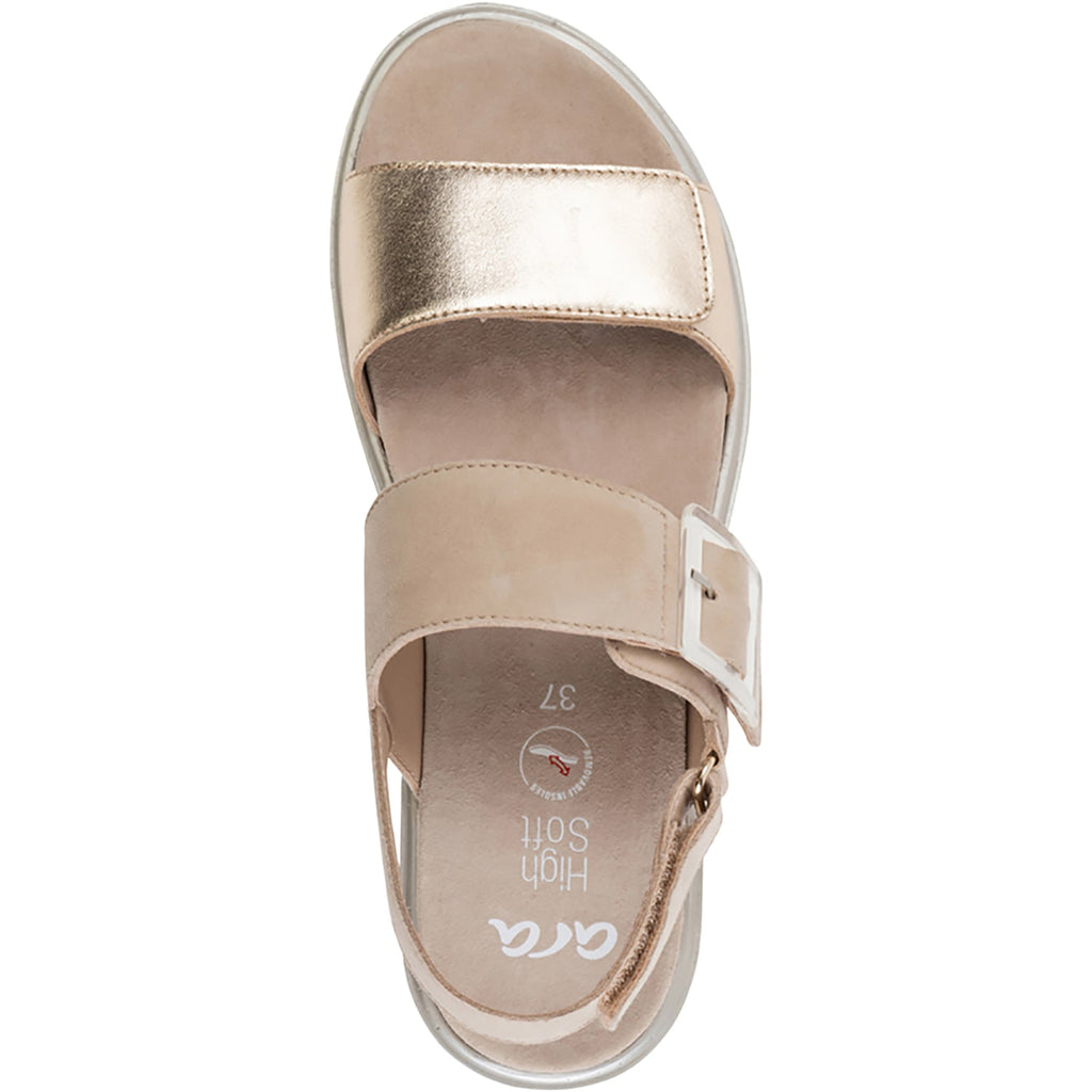 Ara Marbella Women's Sandals Sand Metallic Leather