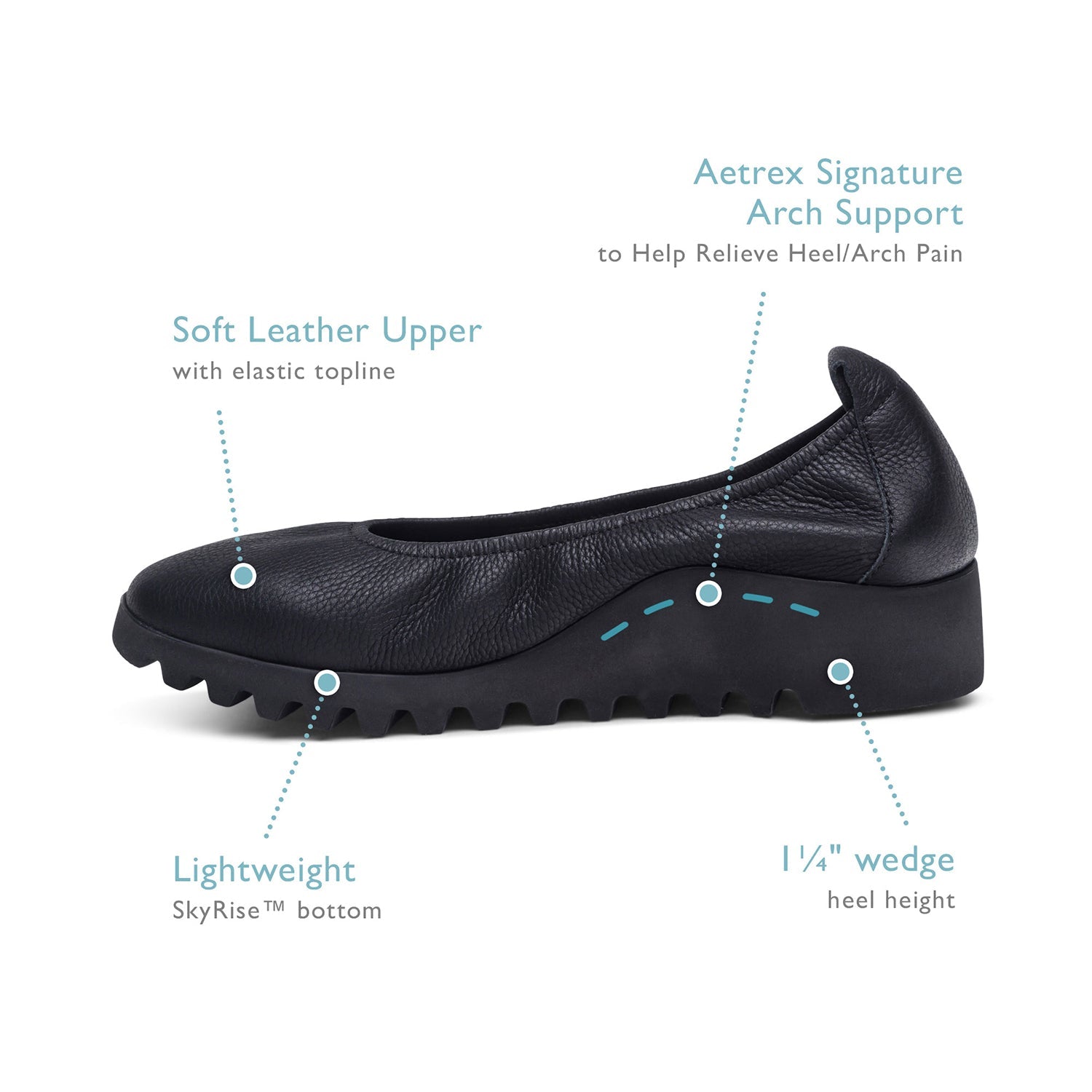 Aetrex Brianna Women's Slip On Shoes Black Leather