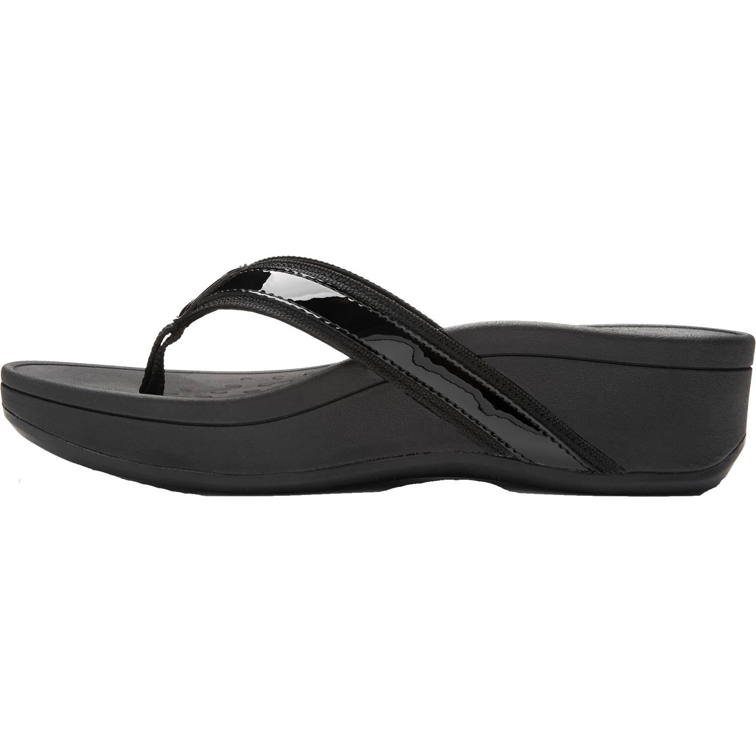 Vionic High Tide Women's Platform Sandals Black Fabric/Leather