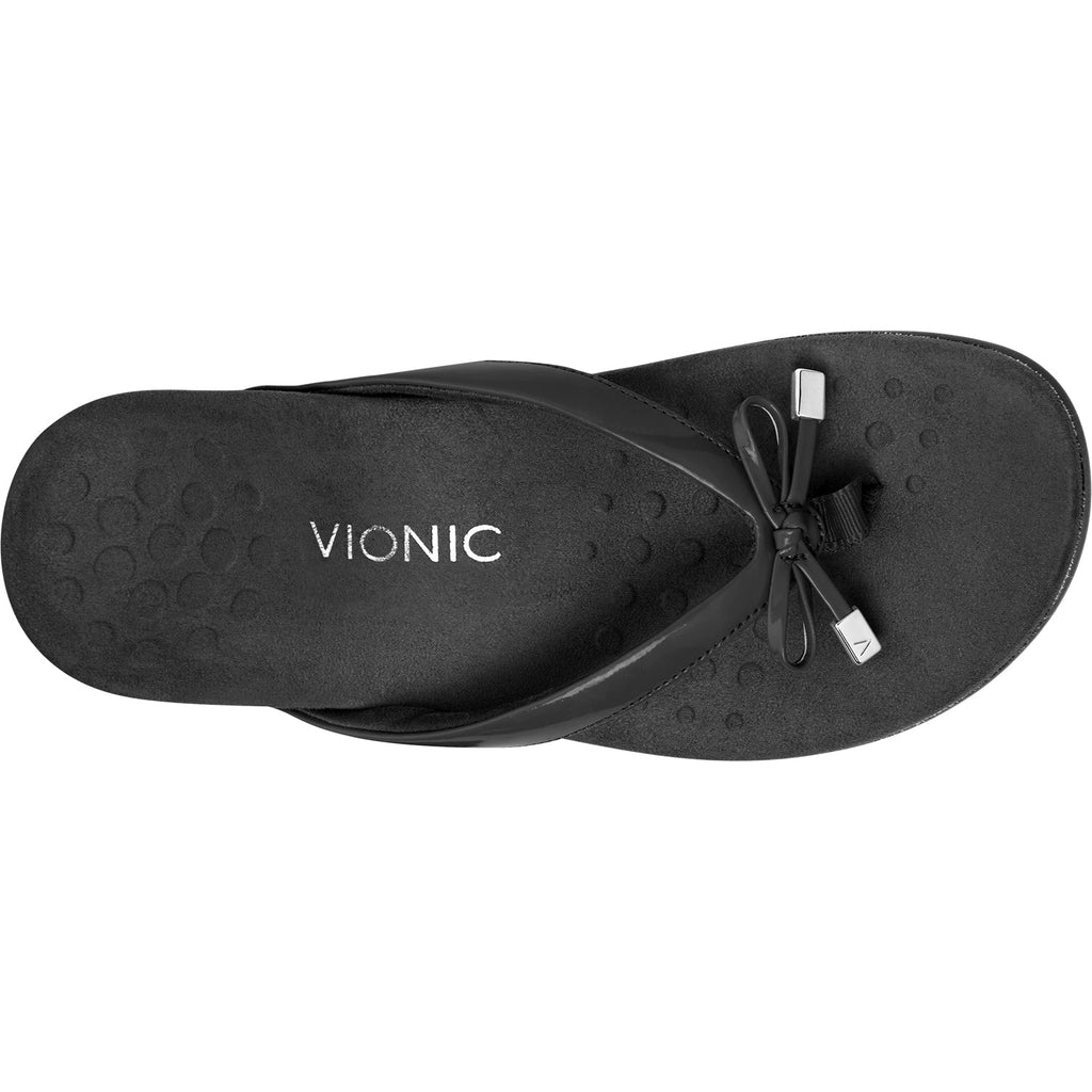 Vionic Bella II Women's Thong Sandals Black Patent Leather