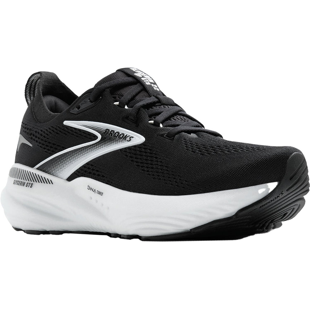 Brooks Glycerin GTS 22 (Neutral Support) (Stability Support) Men's Athletic Shoes Black/Grey/White Mesh