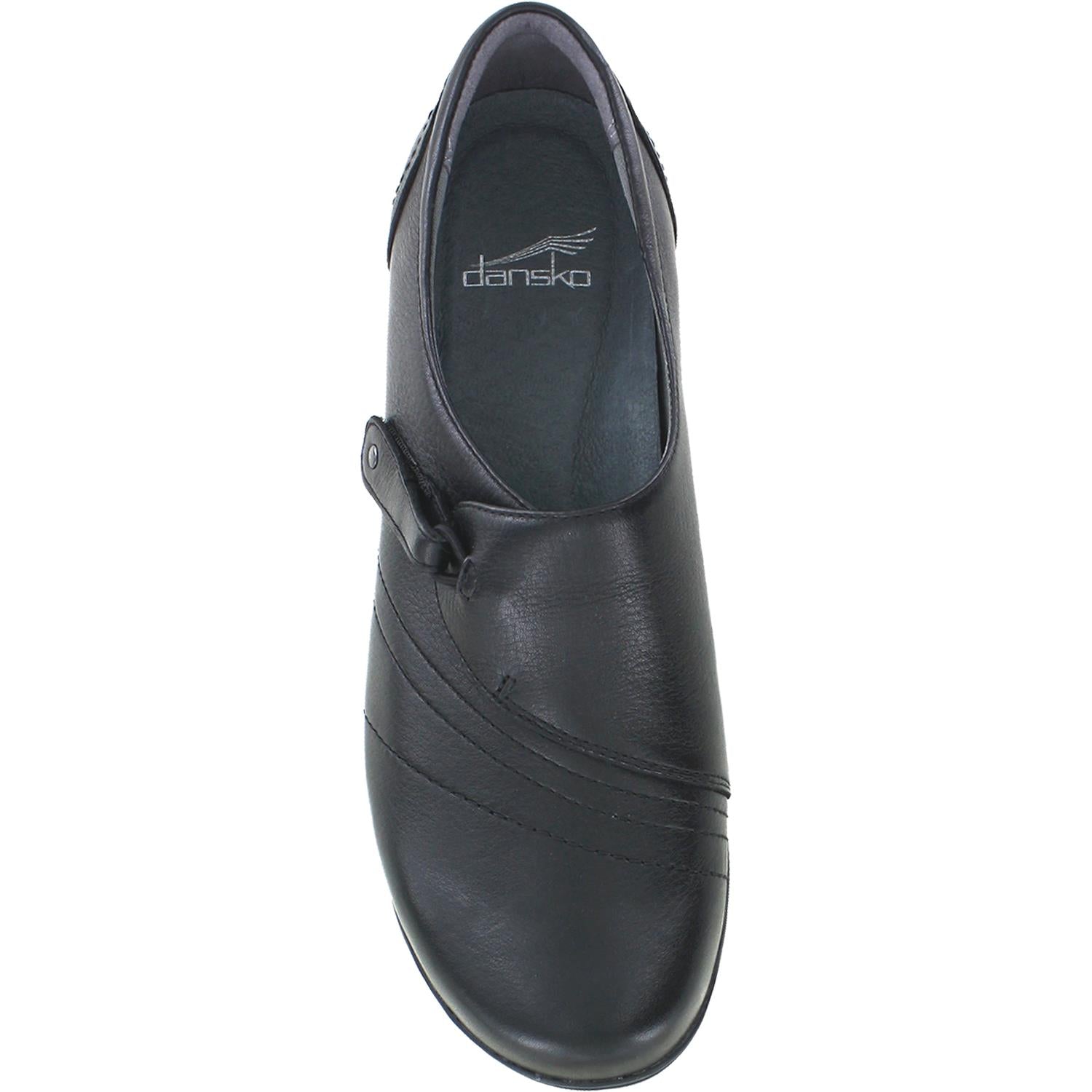 Dansko Franny Women's Slip Ons Loafers Black Milled Leather
