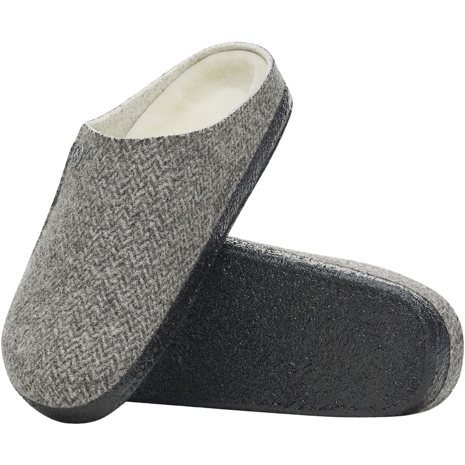 Birkenstock Zermatt Shearling Women's Slippers Herringbone Grey Wool