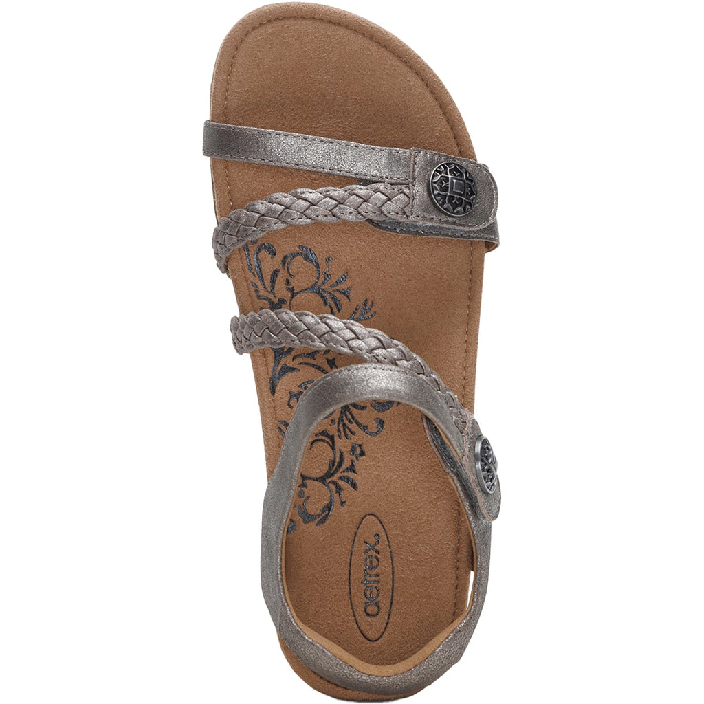 Aetrex Jillian Women's Sandals Brushed Silver