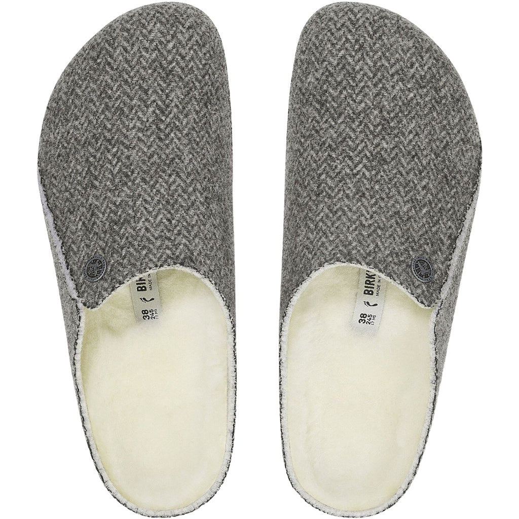 Birkenstock Zermatt Shearling Women's Slippers Herringbone Grey Wool