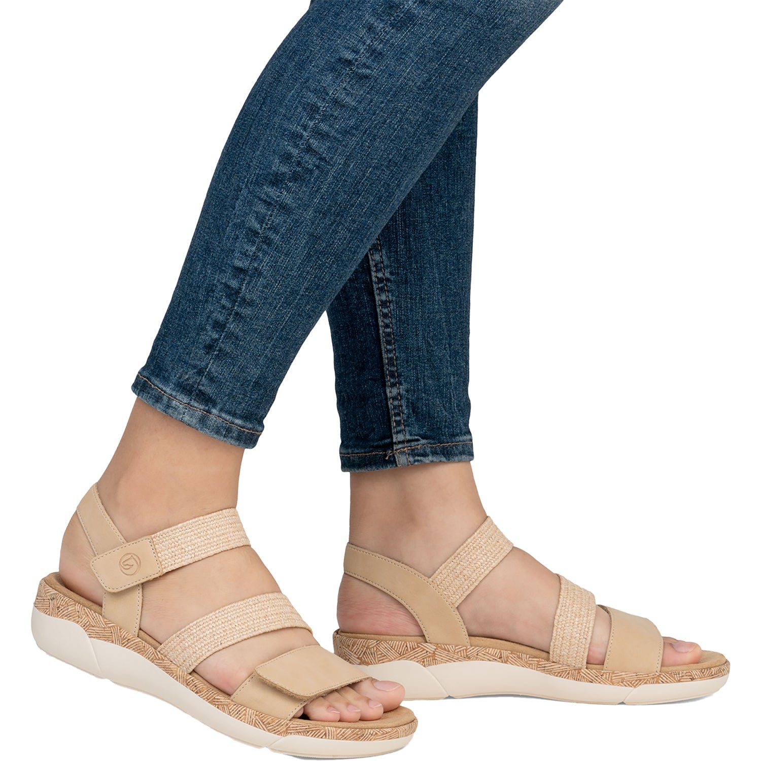 Remonte R6861-20 Women's Sandals Tan Woven Stretch