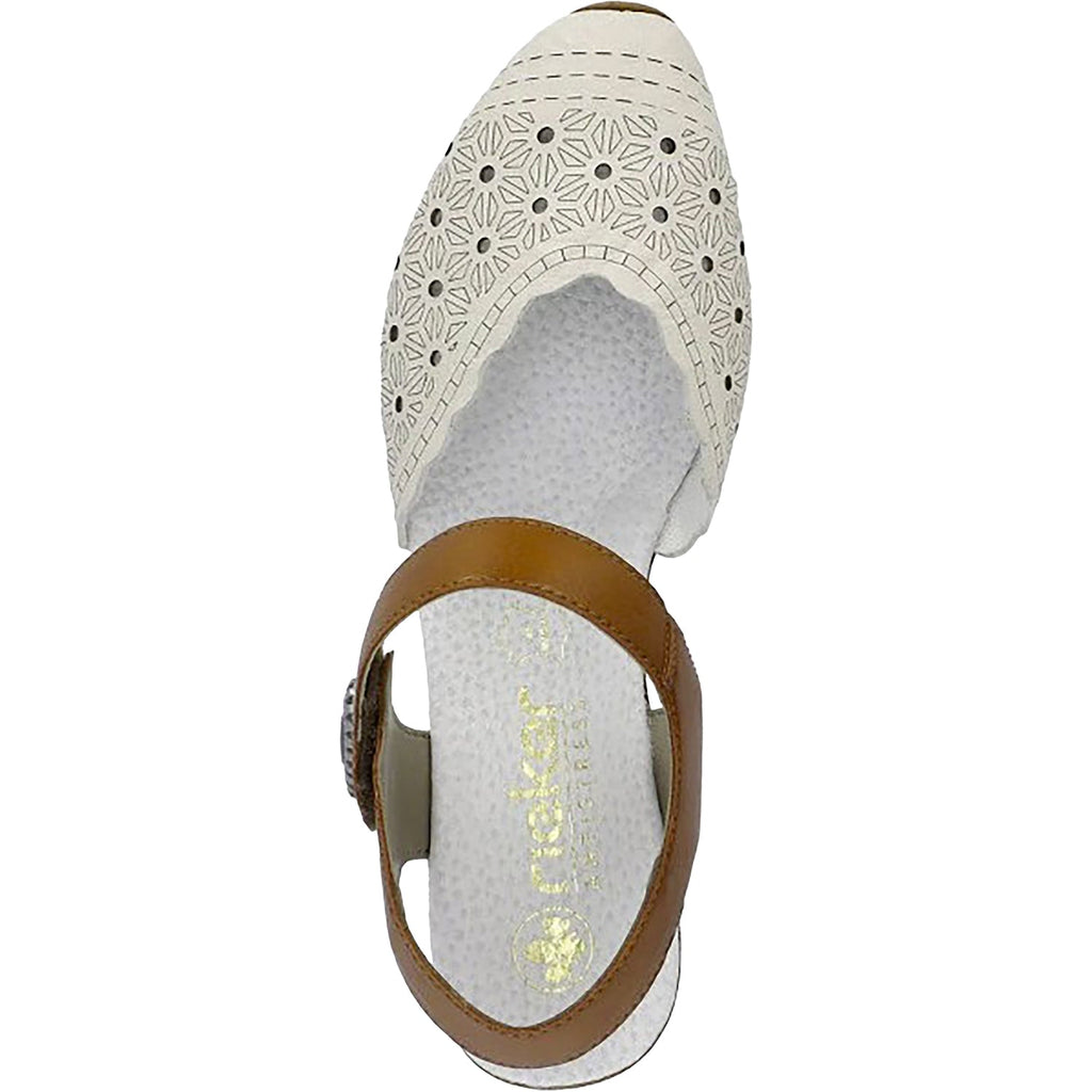 Rieker 43703-60 Mirjam Women's Dressy Mary Janes Cream/Cayenne Leather
