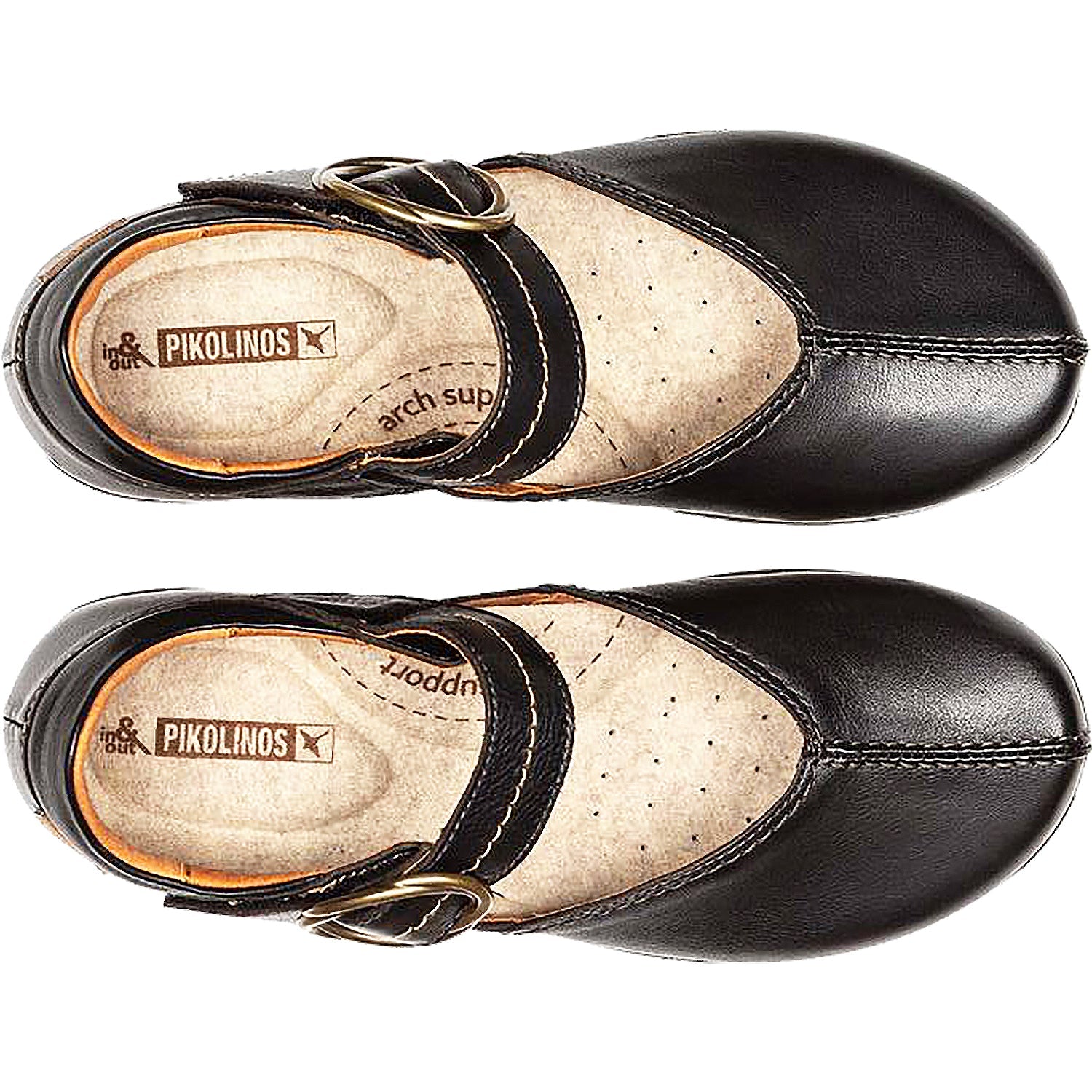 Pikolinos Granada W0W-4837 Women's Mary Janes Black Leather