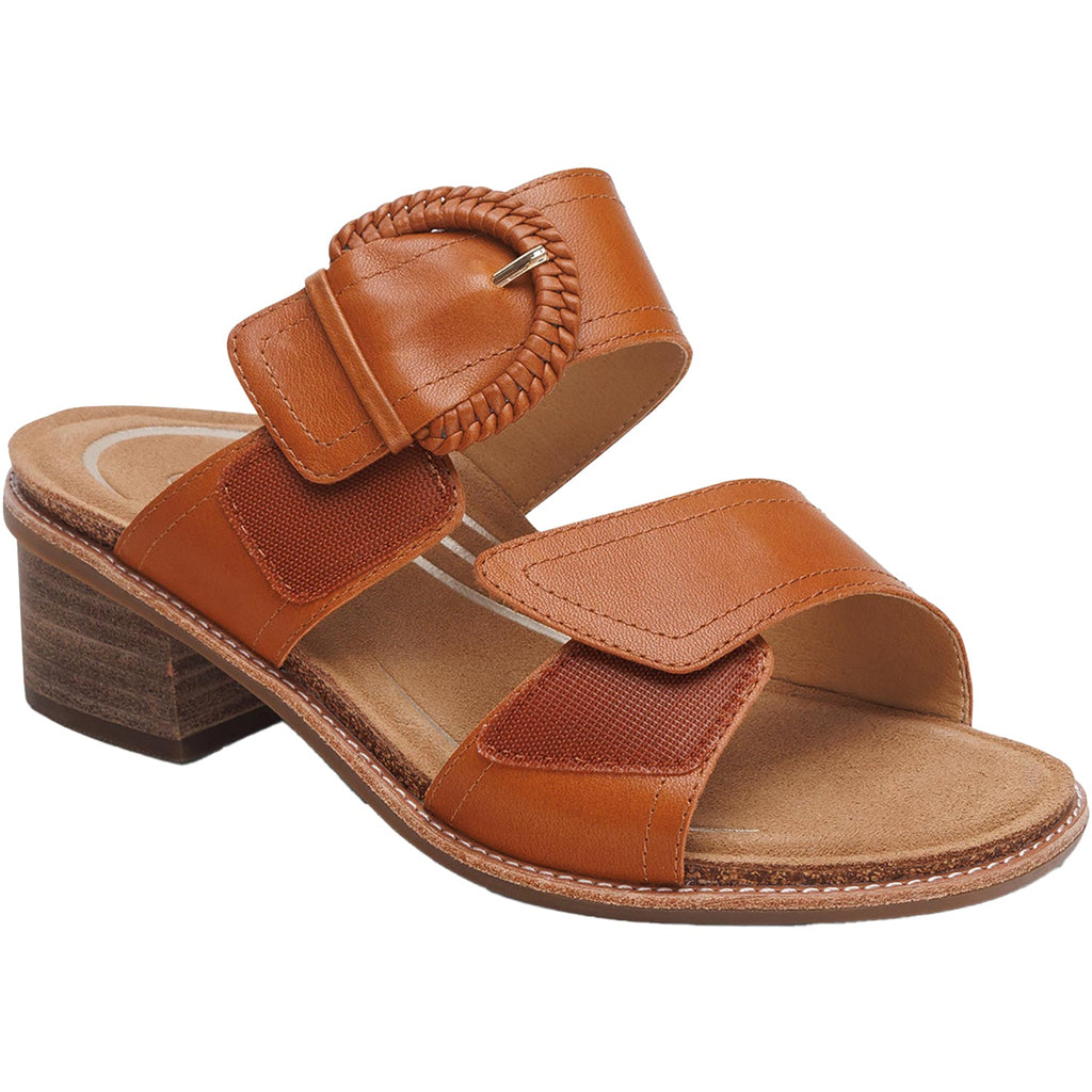 Aetrex Tatiana Women's Slide Sandals Cognac Leather