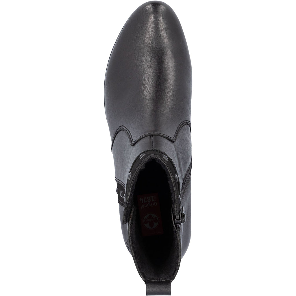 Rieker 78657-00 Women's Boots Black/Black/Black Leather