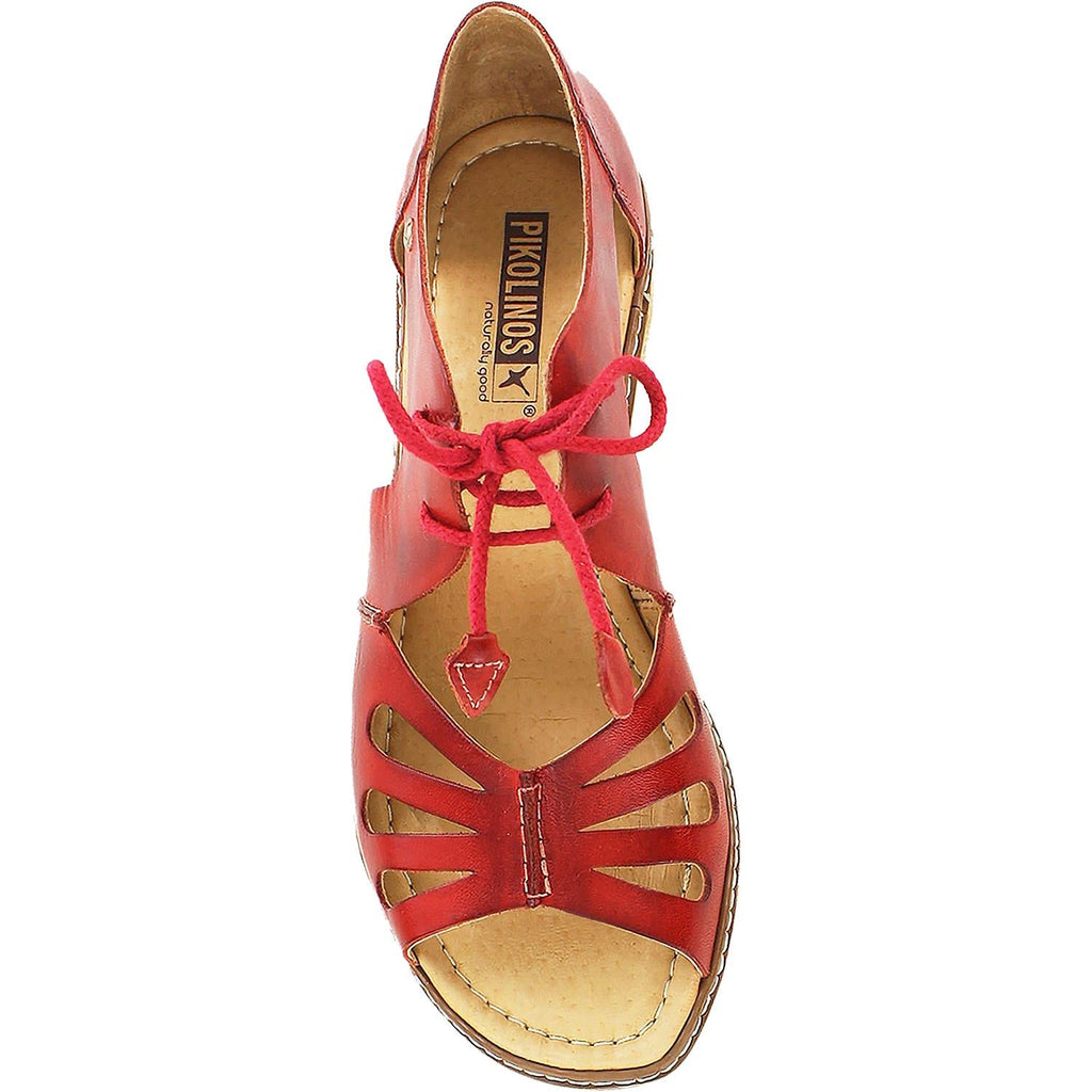 Pikolinos Alcudia W1L-0917 Women's Lace Up Shoes Sandals Coral Leather